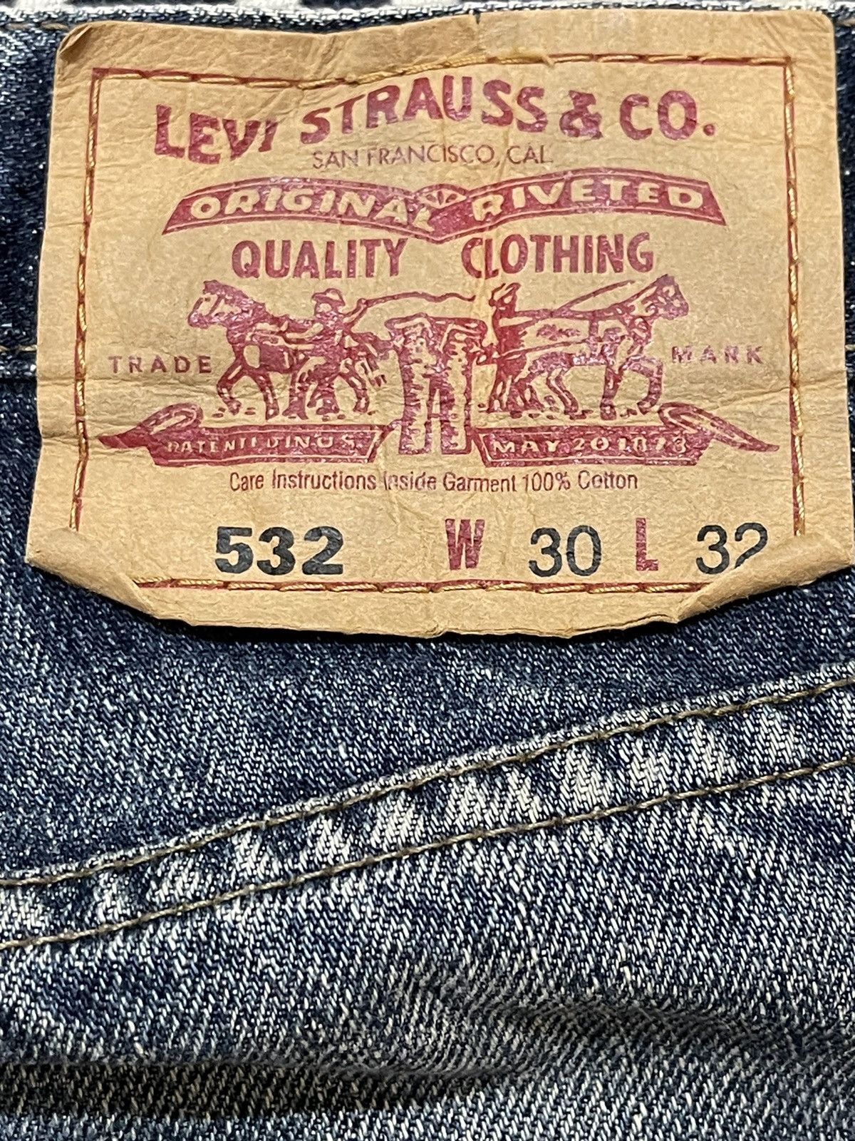 Levi's Vintage 90s Levis 532 Faded Wash Style Distressed Jeans Size US 30 / EU 46 - 9 Thumbnail