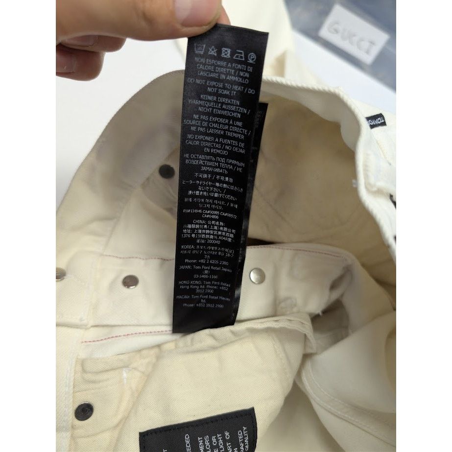 Tom Ford o1rshd1 Denim Slim Jeans in Aged Gum White Size US 32 / EU 48 - 23 Thumbnail