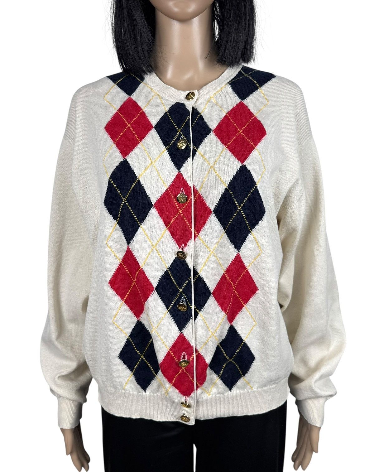 Burberry × Vintage Burberry Vintage Burberrys Check Cardigan Button Up size 42 Size M / US 6-8 / IT 42-44 - 2 Thumbnail