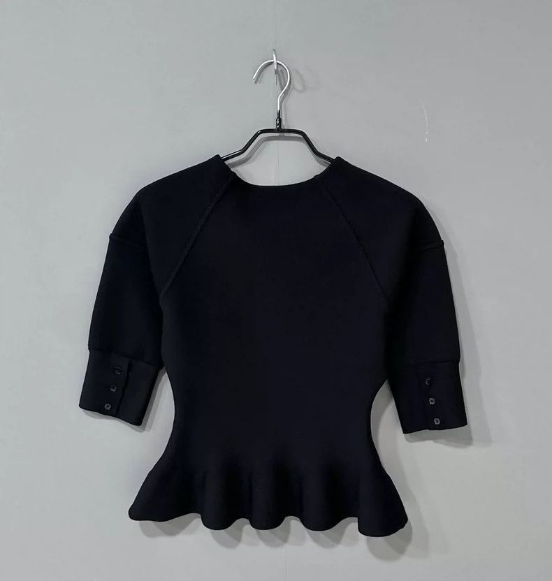 Dior Black Wool Top with Zipper Detail-2506 Size XS / US 0-2 / IT 36-38 - 3 Thumbnail