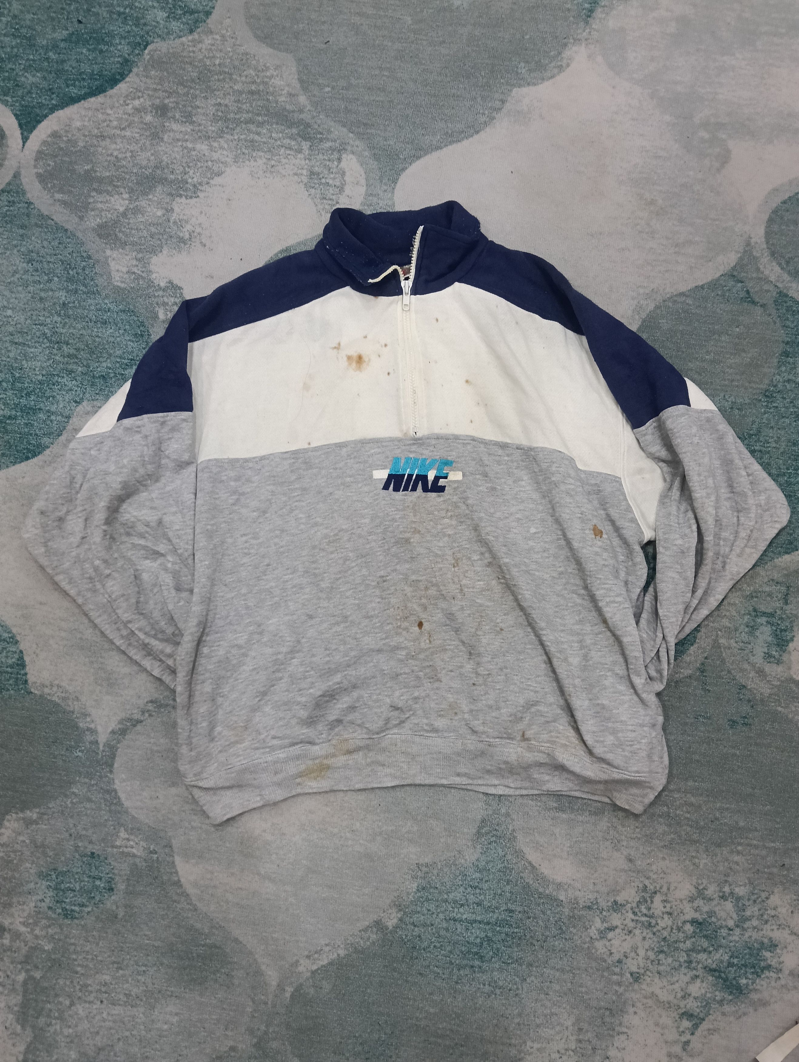 Nike × Vintage Vintage Nike Half Zipper 3 Tones Size US XL / EU 56 / 4 - 3 Thumbnail
