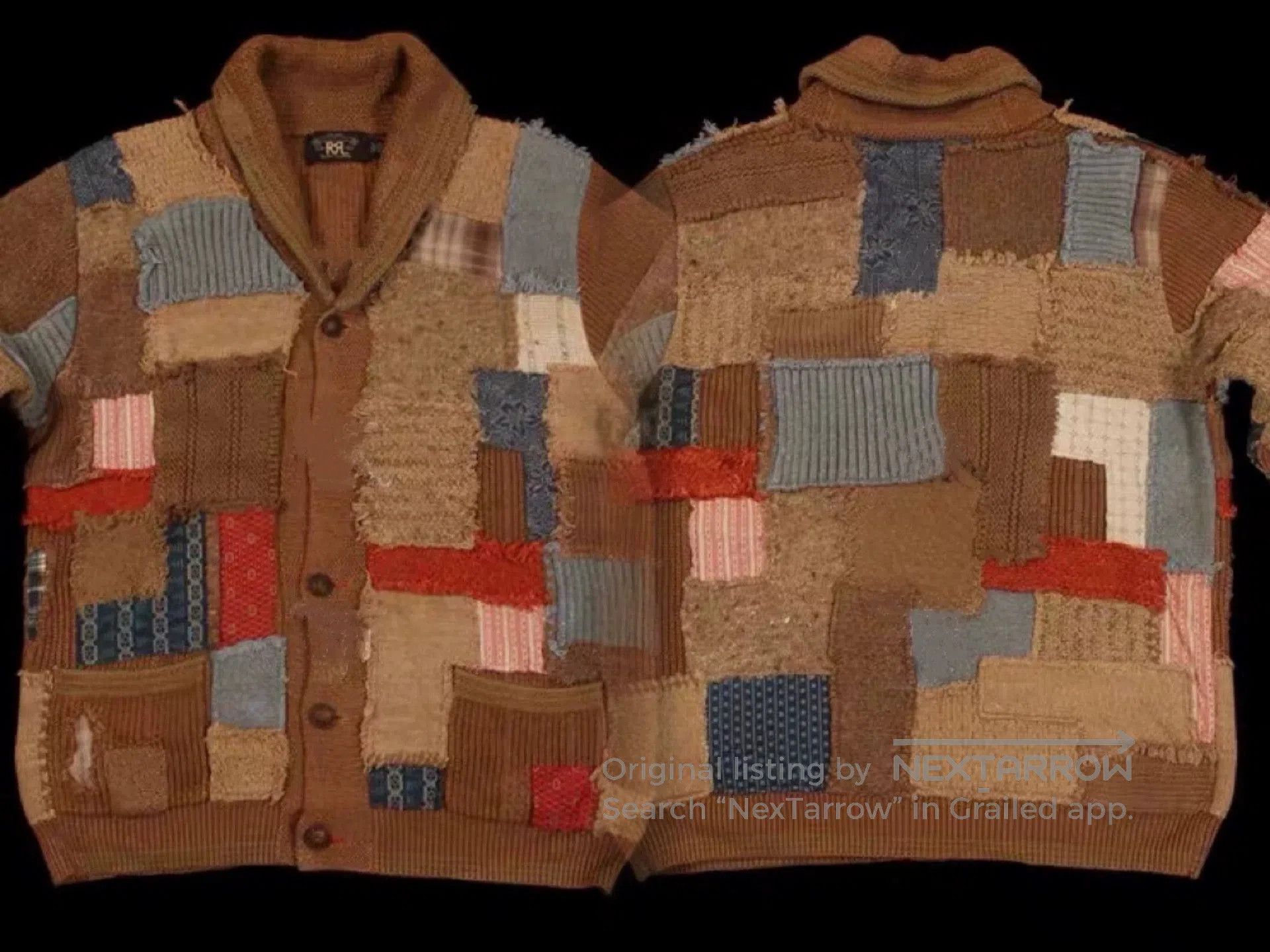 RRL Ralph Lauren rrl limited edition patchwork cardigan. Size US XL / EU 56 / 4 - 2 Thumbnail