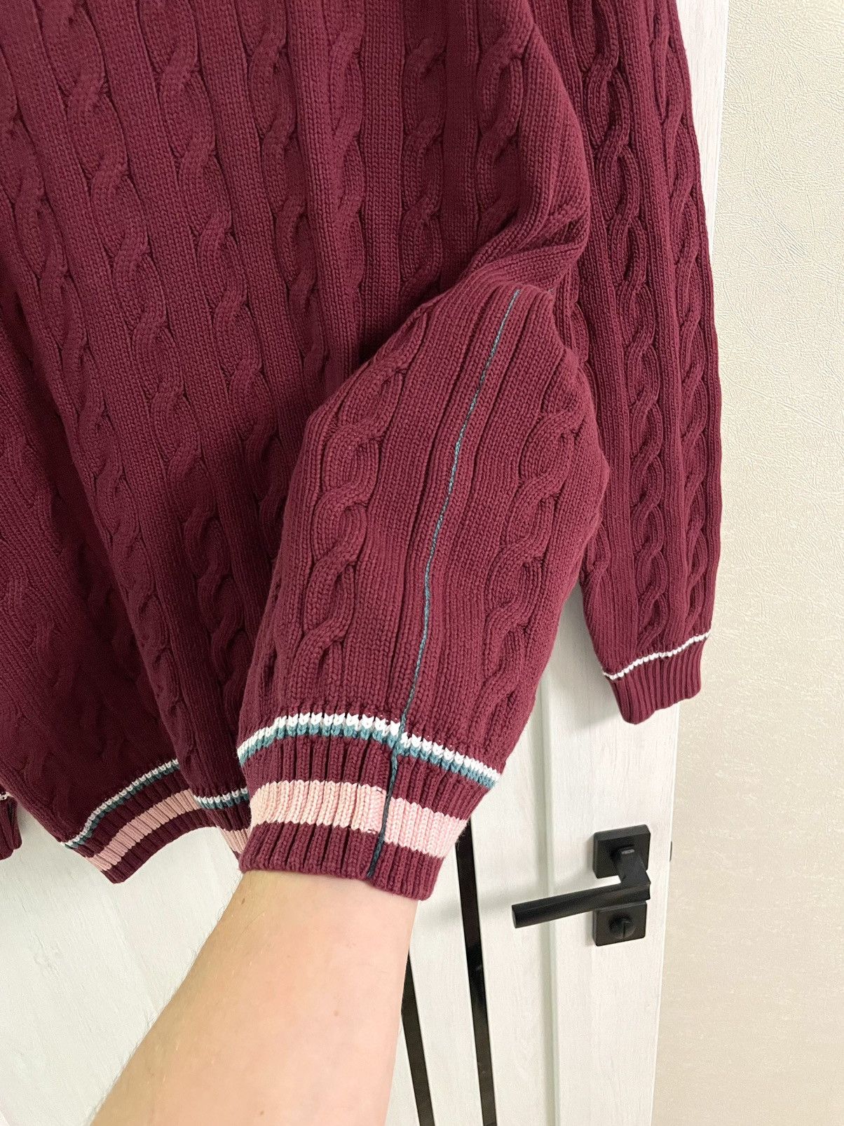 Lacoste Lacoste Roland Garros Tennis Cable Knit Sweater Cardigan Size US XXL / EU 58 / 5 - 14 Thumbnail