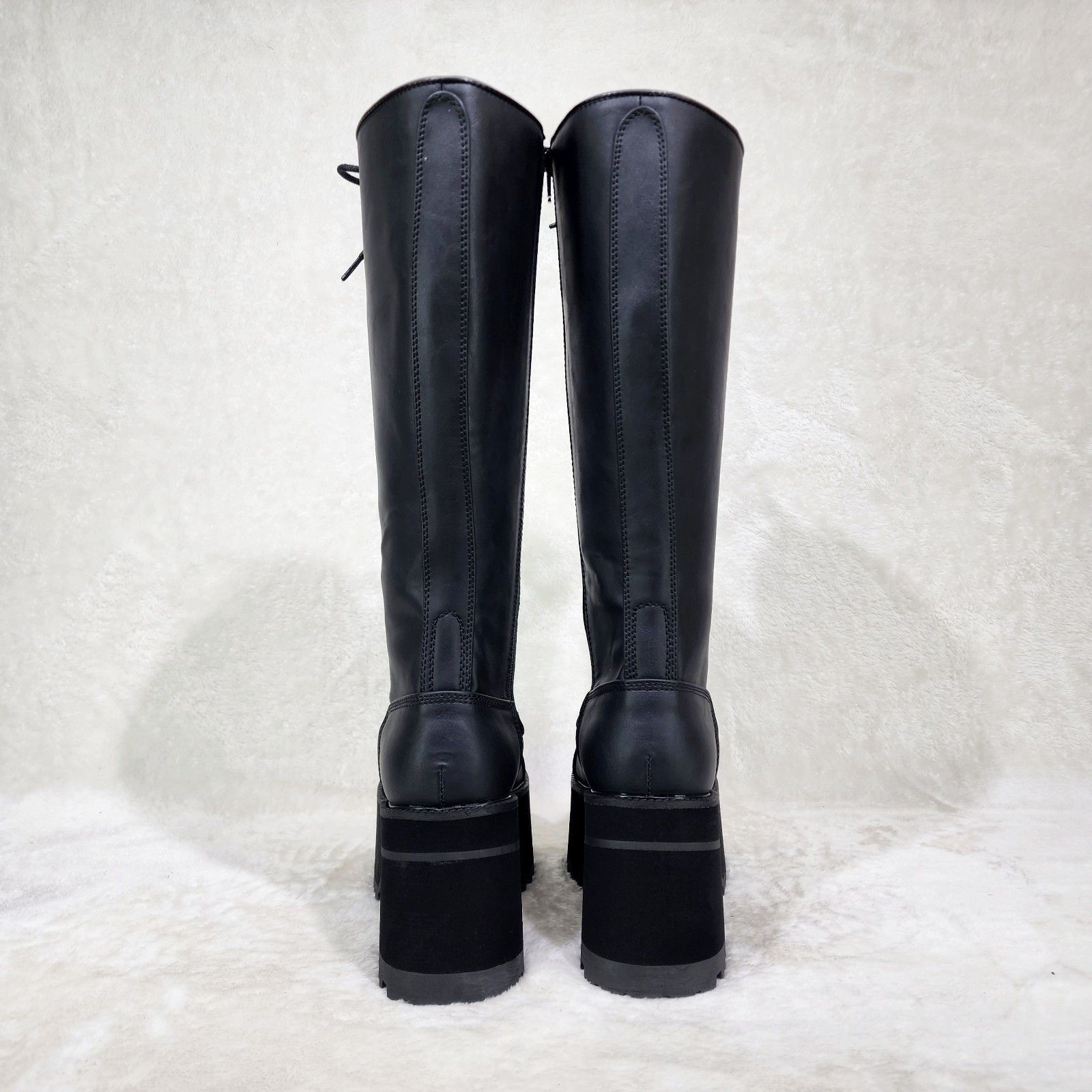 Demonia Cult DEMONIA Ranger Goth Lumberjack Biker Mens Platform Knee Boot Size US 12 / EU 45 - 3 Thumbnail