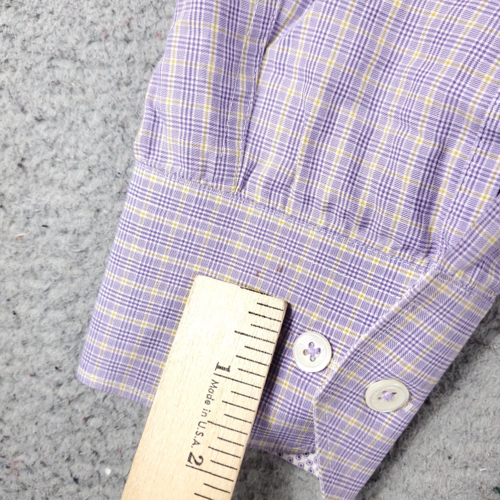 BUGATCHI Bugatchi Uomo Shirt Mens 15.5 Purple Plaid Dress Button Up Long Sleeve Size 40R - 5 Thumbnail