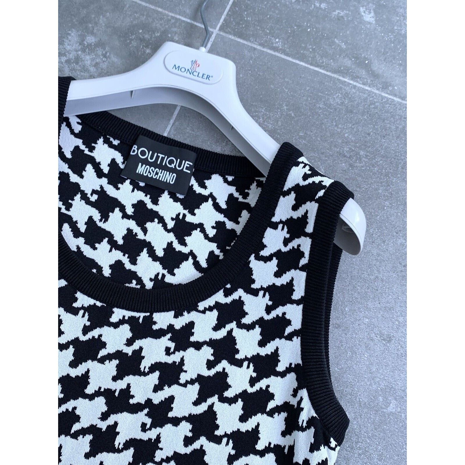 Moschino Womens MOSCHINO Houndstooth Vest Cardigan Top S-M US 6 EU 38 Size M / US 6-8 / IT 42-44 - 3 Thumbnail