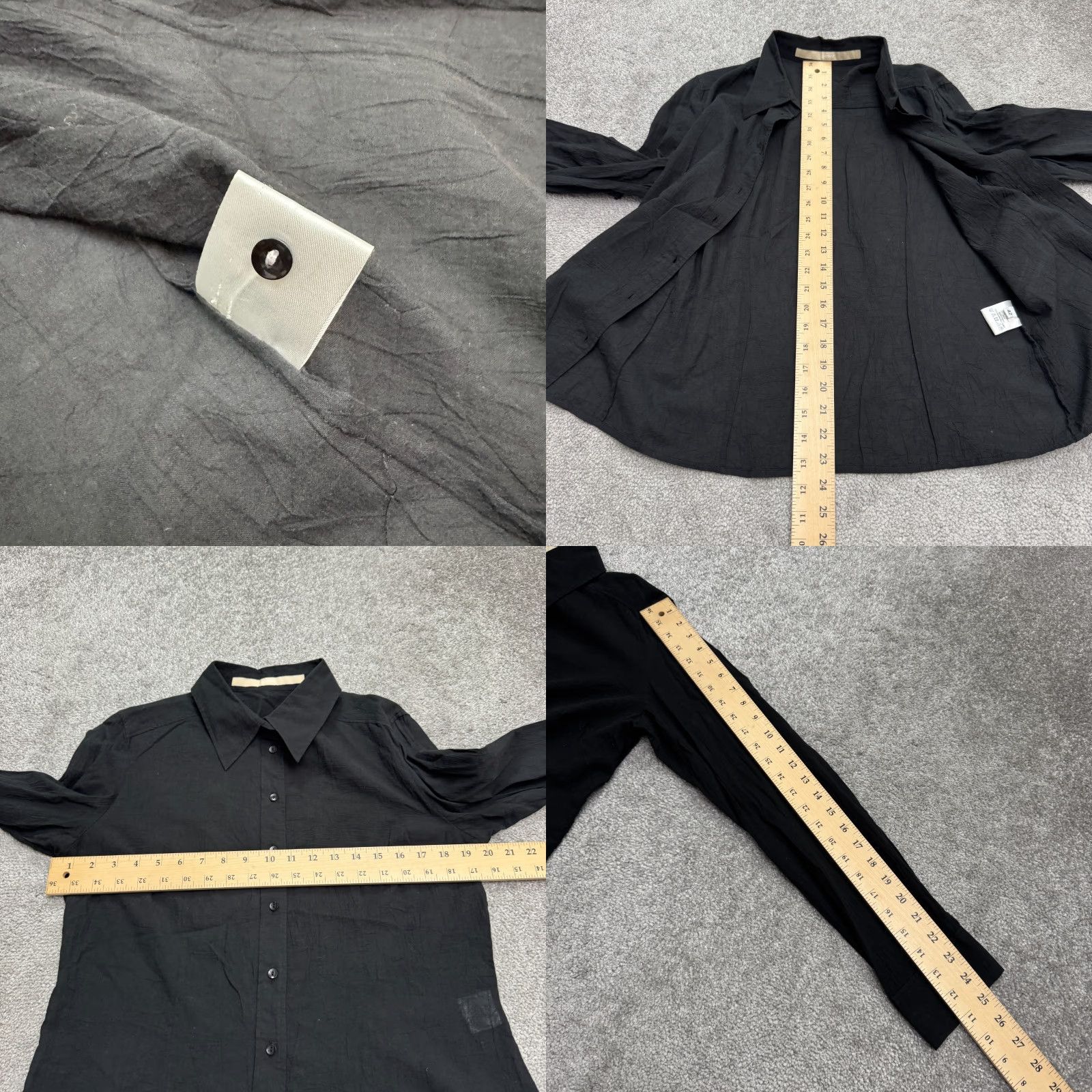 Vintage Gardeur Womens Button Up Shirt 12 Black Long Sleeve Cotton Business Casual Classic Top Size XL / US 12-14 / IT 48-50 - 8 Thumbnail