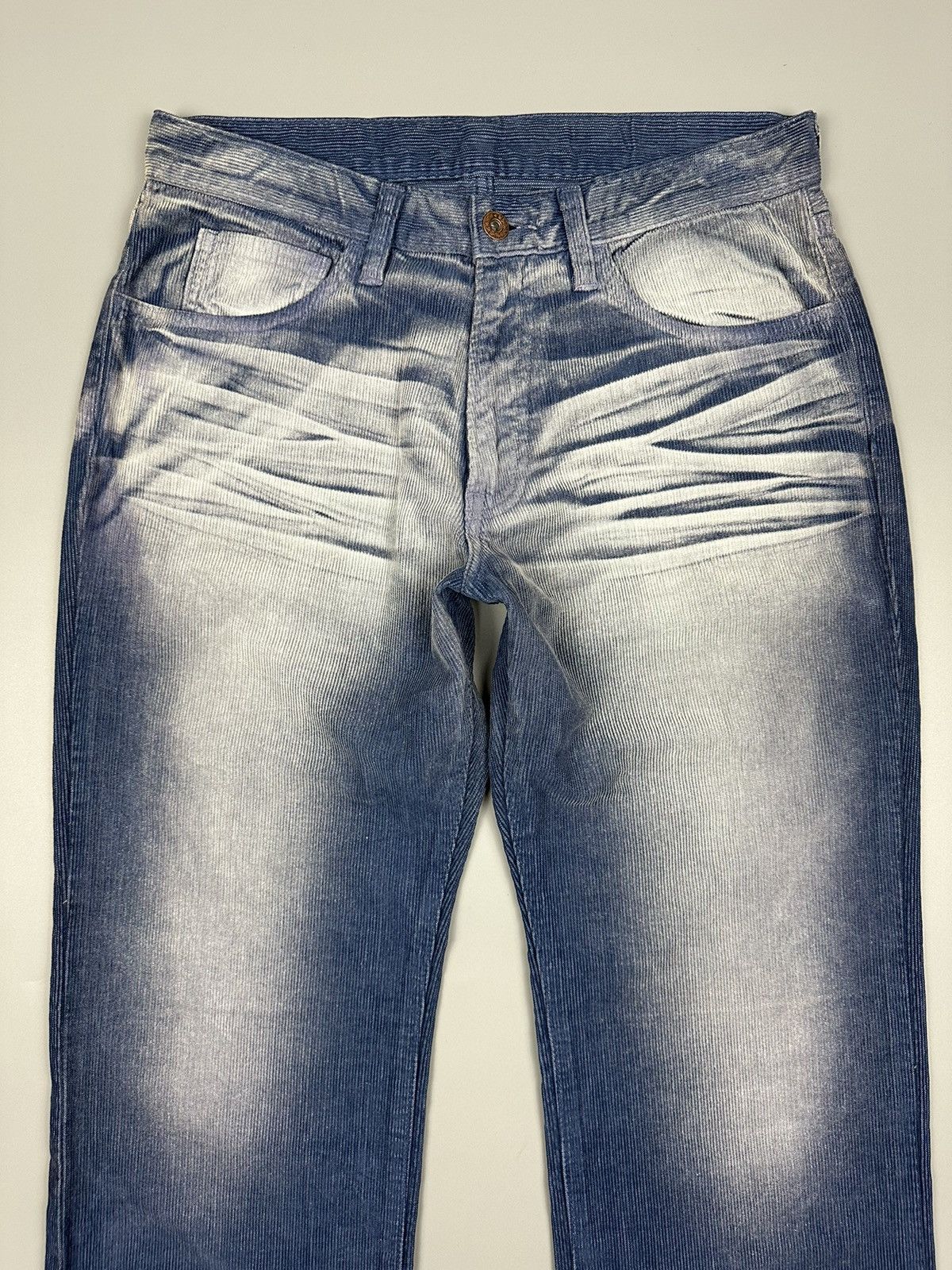 Japanese Brand Vintage Inal Kudroy Washed Blue Design Pant Size US 31 - 5 Thumbnail