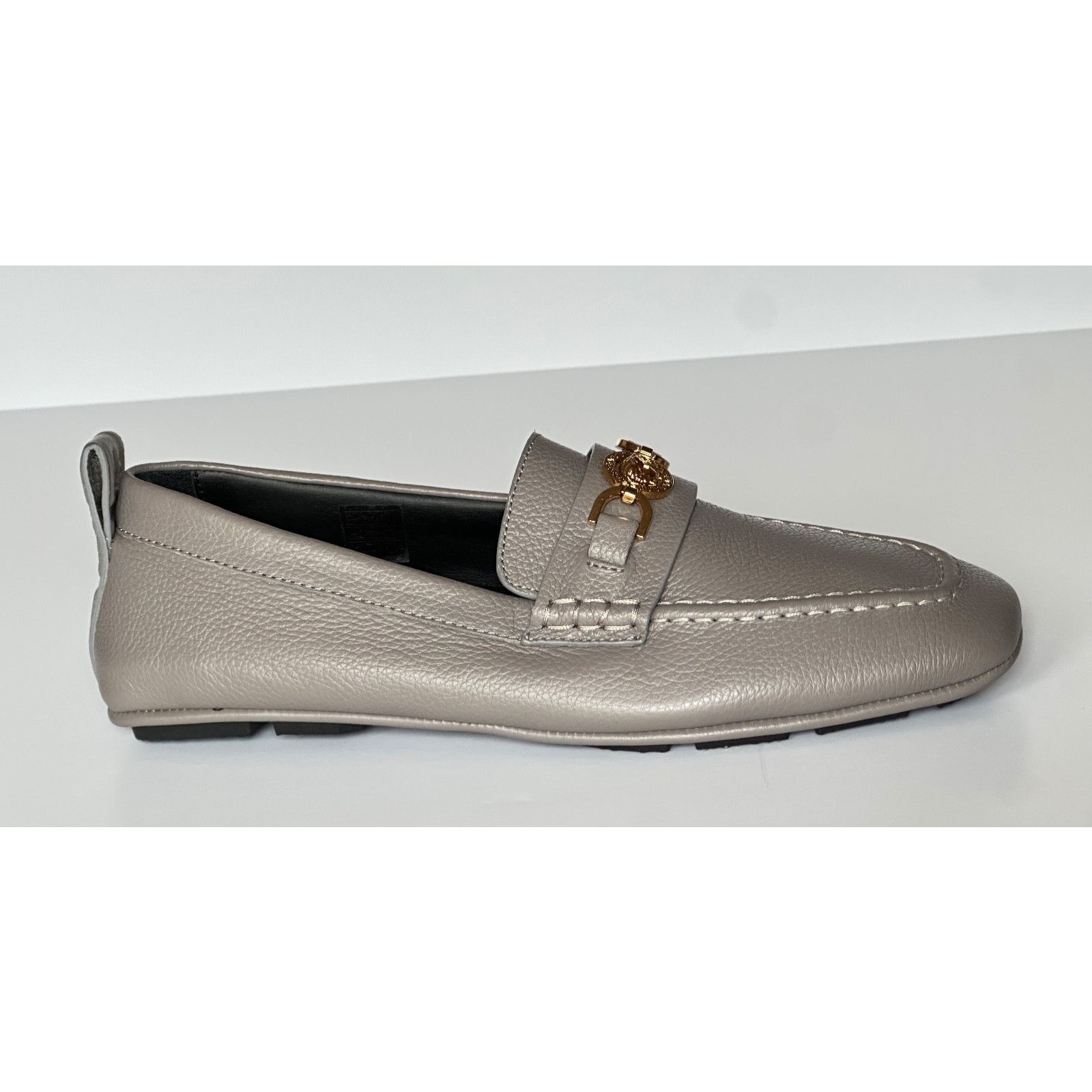 Versace Versace Gold Medusa Gray Leather Driver Shoes 8 US 1017072 Size US 8 / EU 41 - 4 Thumbnail