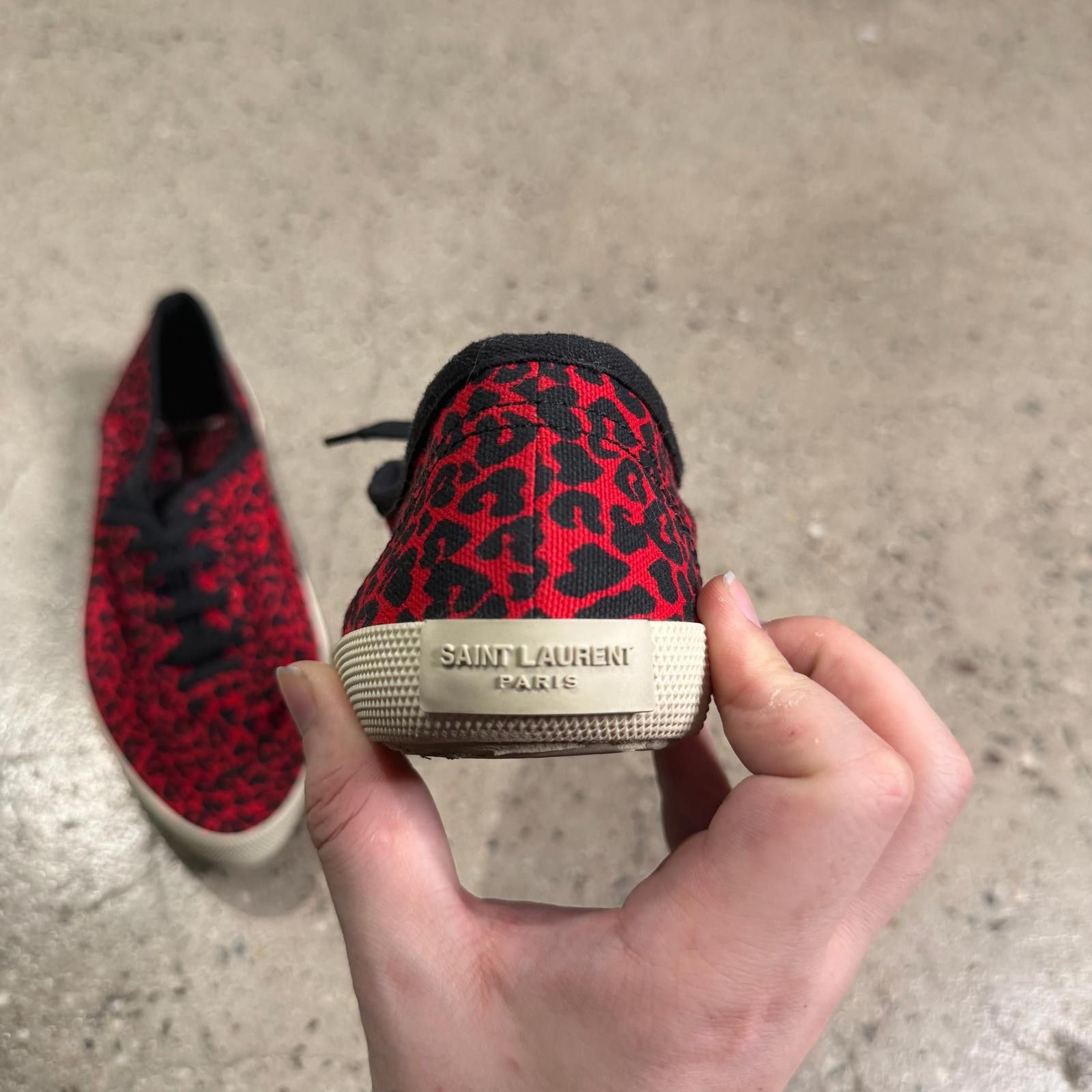 Saint Laurent Paris Saint Laurent Red Leopard Print Sneakers Size US 9 / EU 42 - 4 Thumbnail