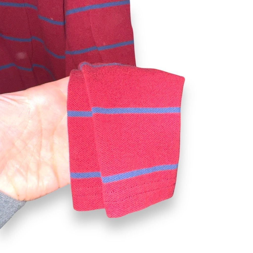 Lacoste Red & Navy Lacoste Slim Fit Waffle Knit Shirt Size L Size US L / EU 52-54 / 3 - 5 Thumbnail
