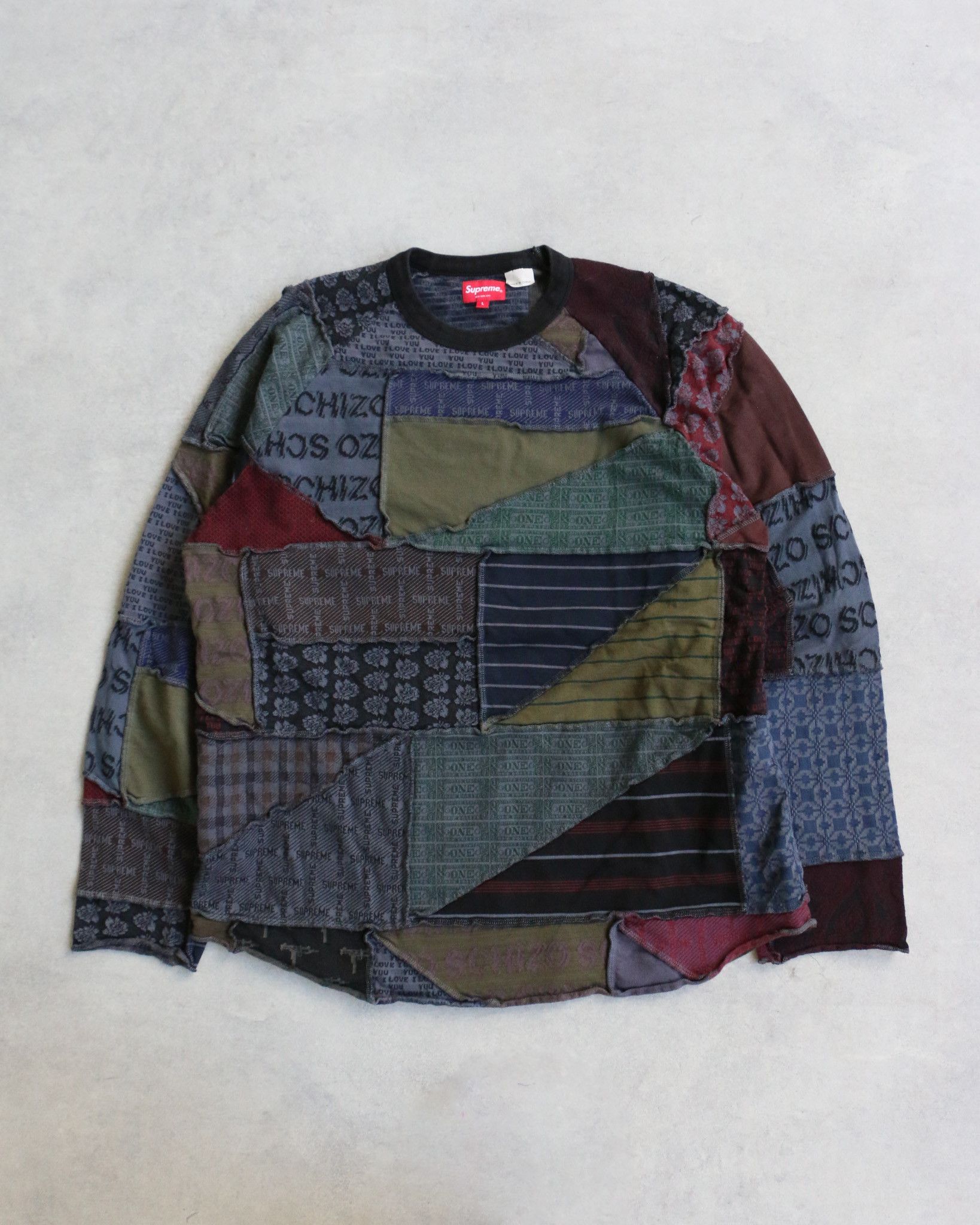 Supreme Supreme Floral Patchwork Velour L/S Polo Slate | Grailed