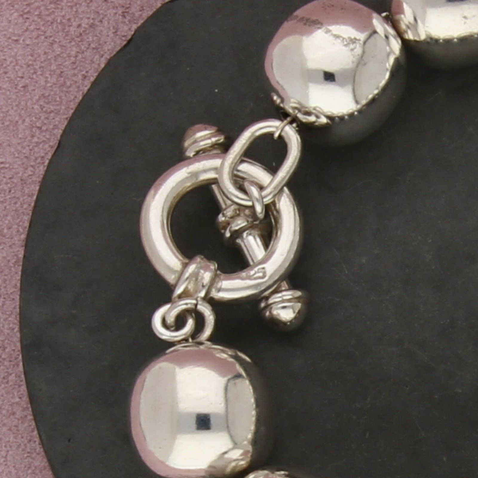 Sterling Silver sterling silver chunky bead toggle bracelet size 7in Size ONE SIZE - 3 Thumbnail