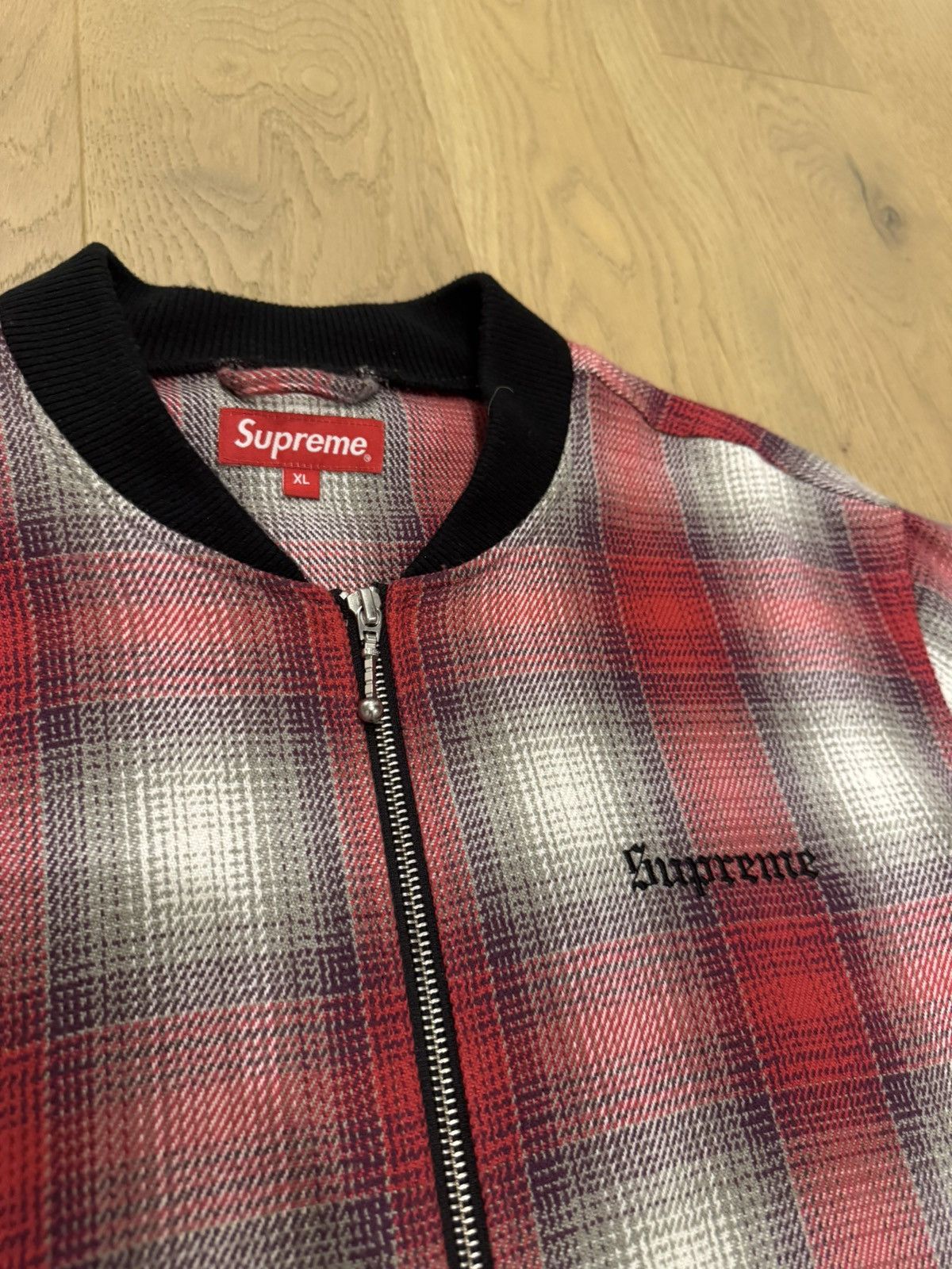 Supreme Supreme Plaid Bomber Red Size US XL / EU 56 / 4 - 3 Thumbnail