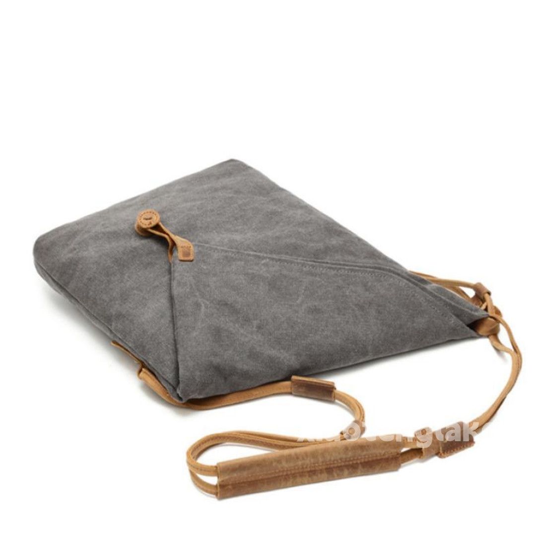 Designer × Leather washed faded cleanfit yuppie canvas outdoor bag Size ONE SIZE - 7 Thumbnail