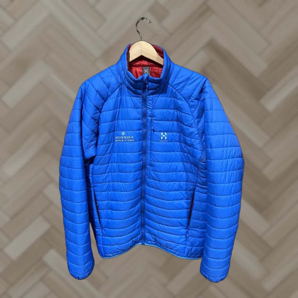Vintage Haglöfs Women Jacket L Blue Puffer Lightweight Full Zip Mock Neck Size L / US 10 / IT 46 - 1 Thumbnail