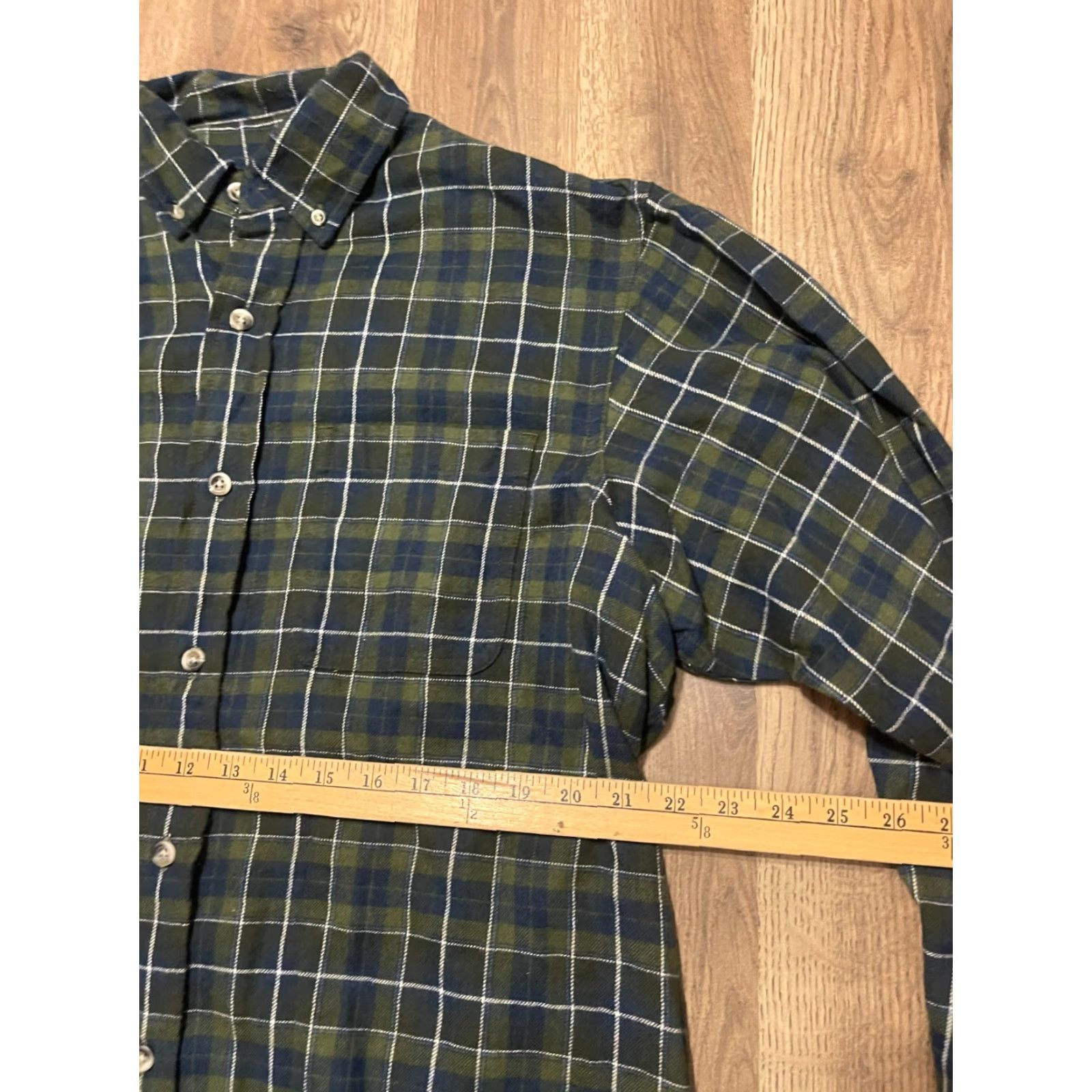 Vintage HOBBS CREEK Shirt, Men's Size Large, Plaid, Button-Down, Long Sleeve, Blue Green White, Casual, Regular fit, Button-Up, Fall Spring Summer, Mens Size US L / EU 52-54 / 3 - 5 Thumbnail