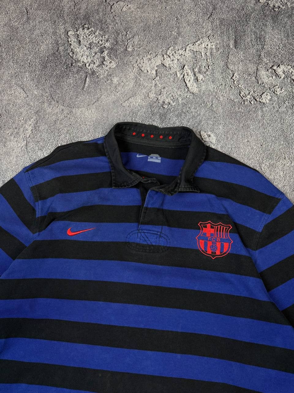 Nike VTG 2000s Nike FC Barcelona Stripe Rugby Longsleeve Y2K Size US XXL / EU 58 / 5 - 4 Thumbnail