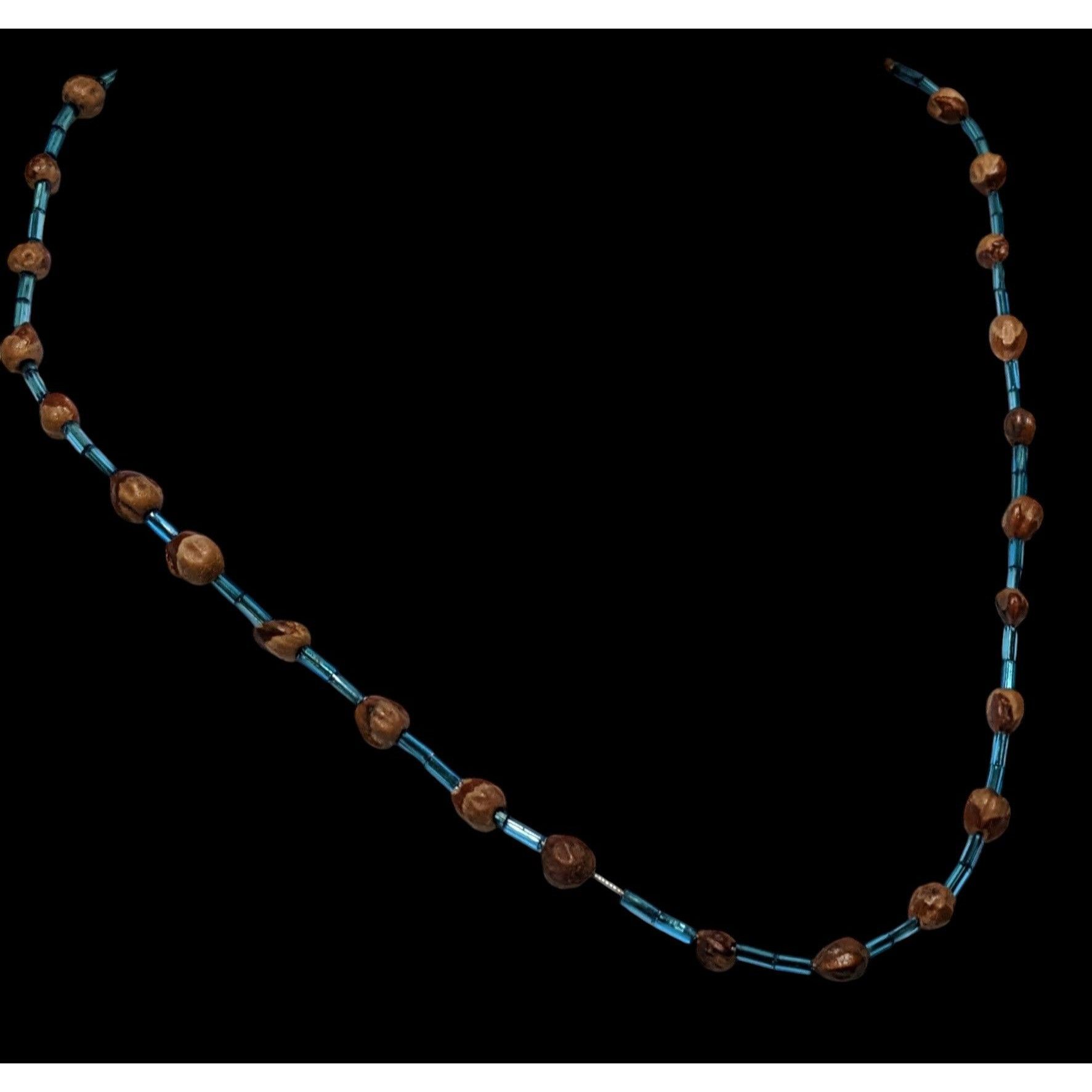 Other Casual Hippie Blue And Brown Seed Beaded Necklace Size ONE SIZE - 4 Thumbnail