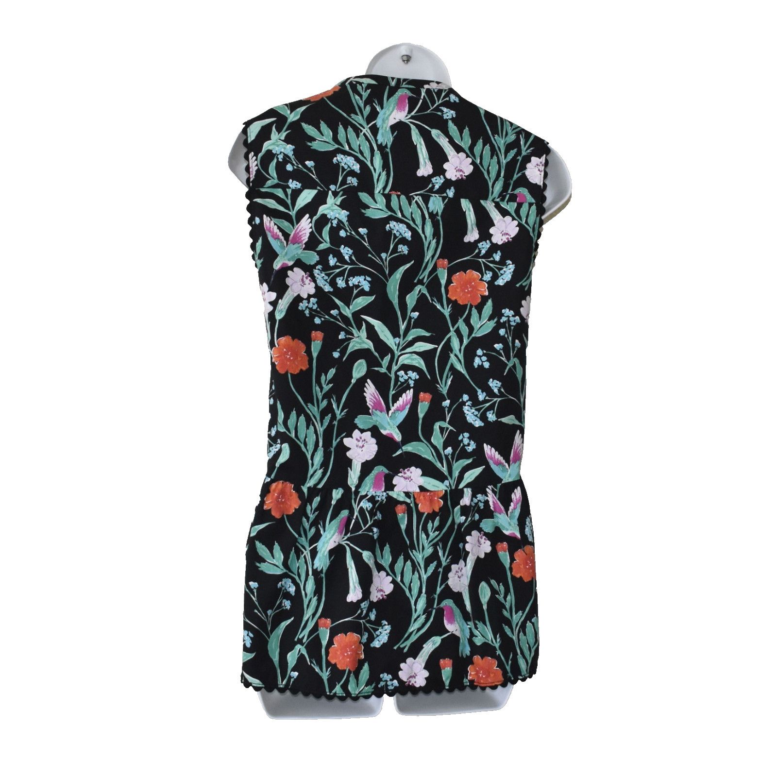 Kate Spade NEW KATE SPADE Jardin Poplin Hummingbird Peplum Top Size M Size M / US 6-8 / IT 42-44 - 4 Thumbnail