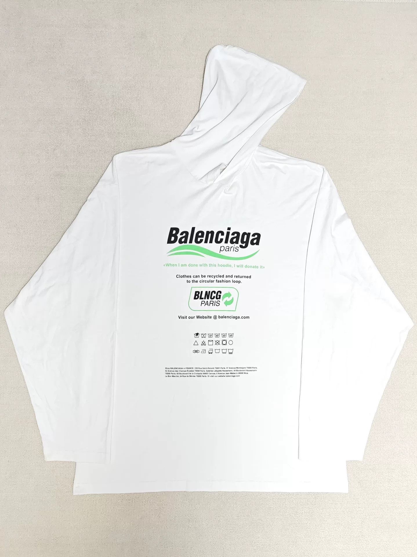 Balenciaga Balenciaga Long Sleeve Hoodie Eco-Friendly Size US S / EU 44-46 / 1 - 1 Thumbnail