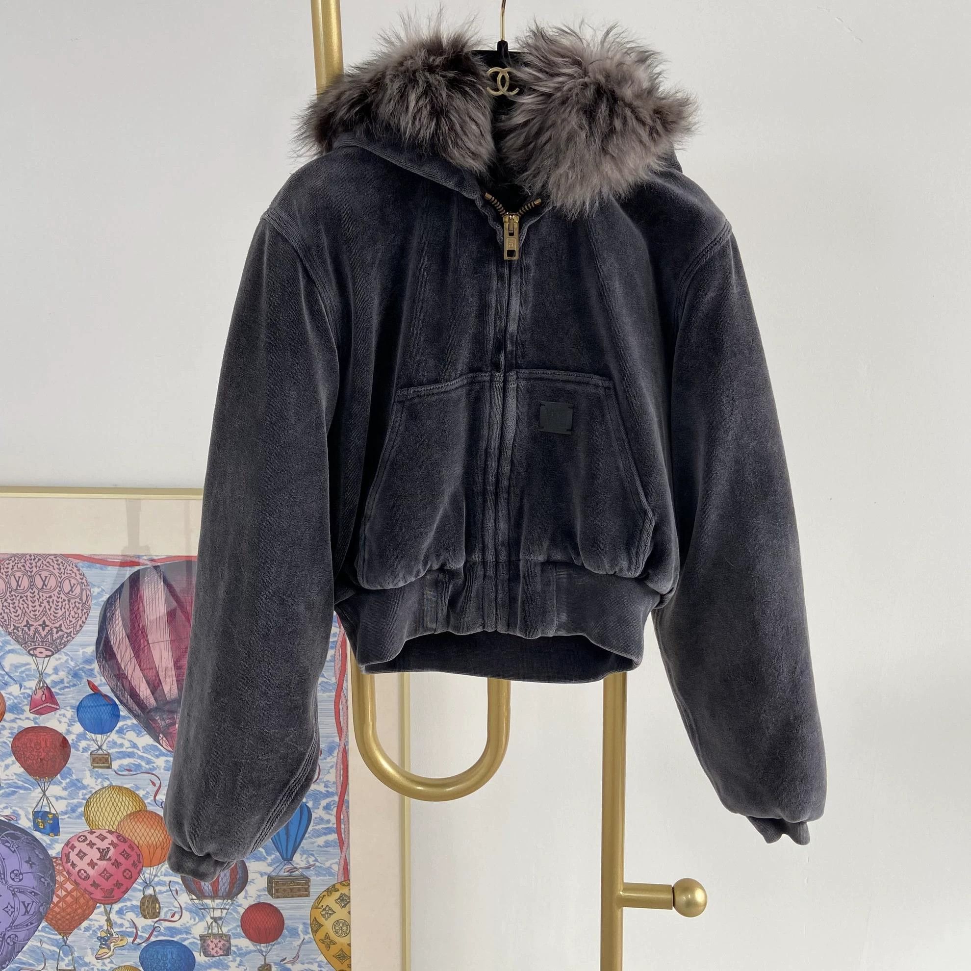 Alexander Wang Alexander Wang Gray Jacket S Removable Fur Collar Size S / US 4 / IT 40 - 1 Thumbnail