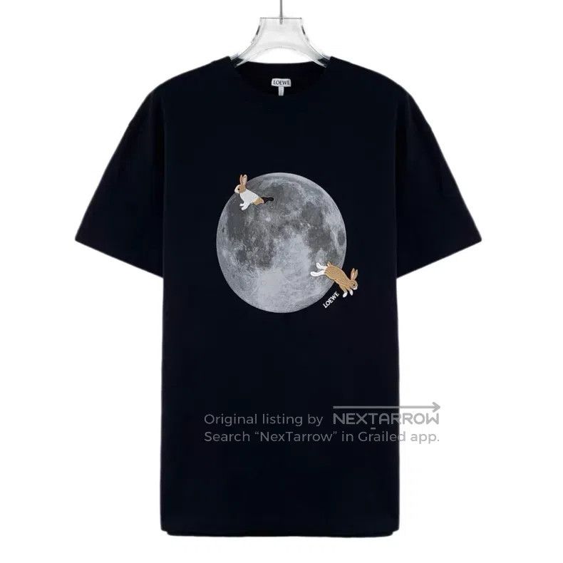 Loewe Loewe Black Moon Rabbit Embroidered Cotton Crew Neck Short Size XS / US 0-2 / IT 36-38 - 1 Thumbnail