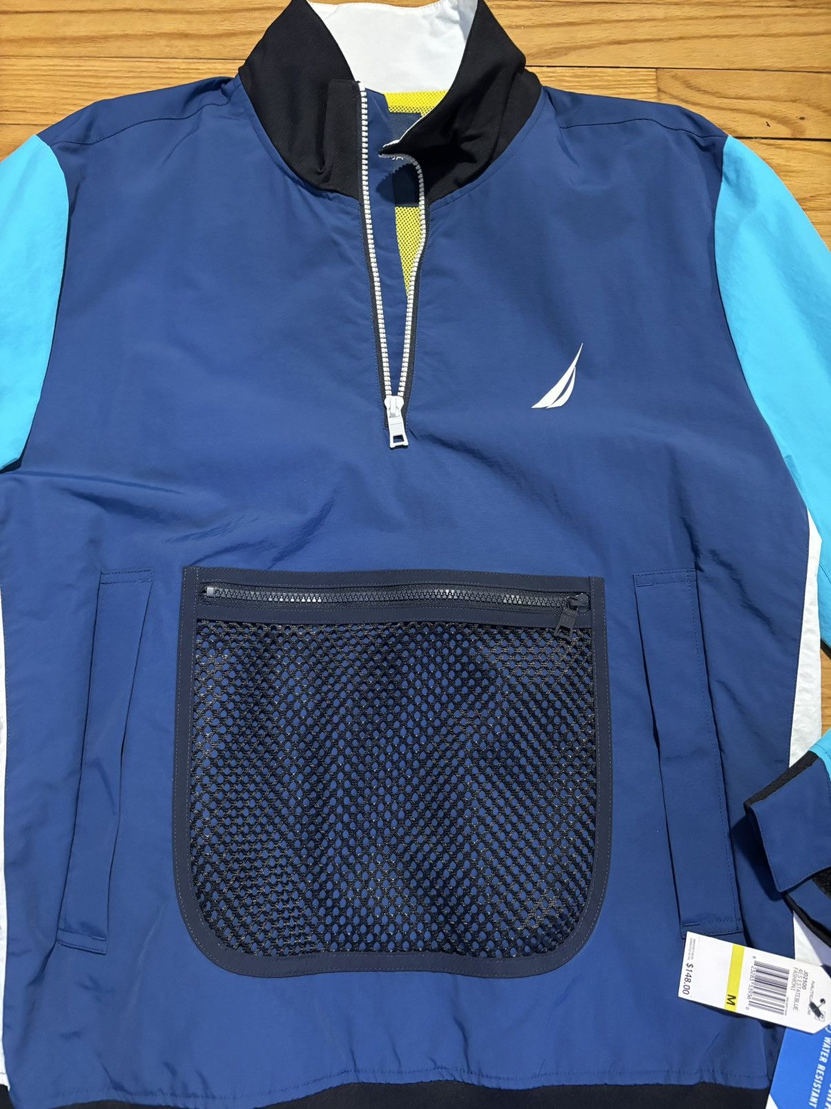 Nautica Nautica Mens Blue Colorblocked Logo Print 1/4 Zip sz M New! Size US M / EU 48-50 / 2 - 7 Thumbnail