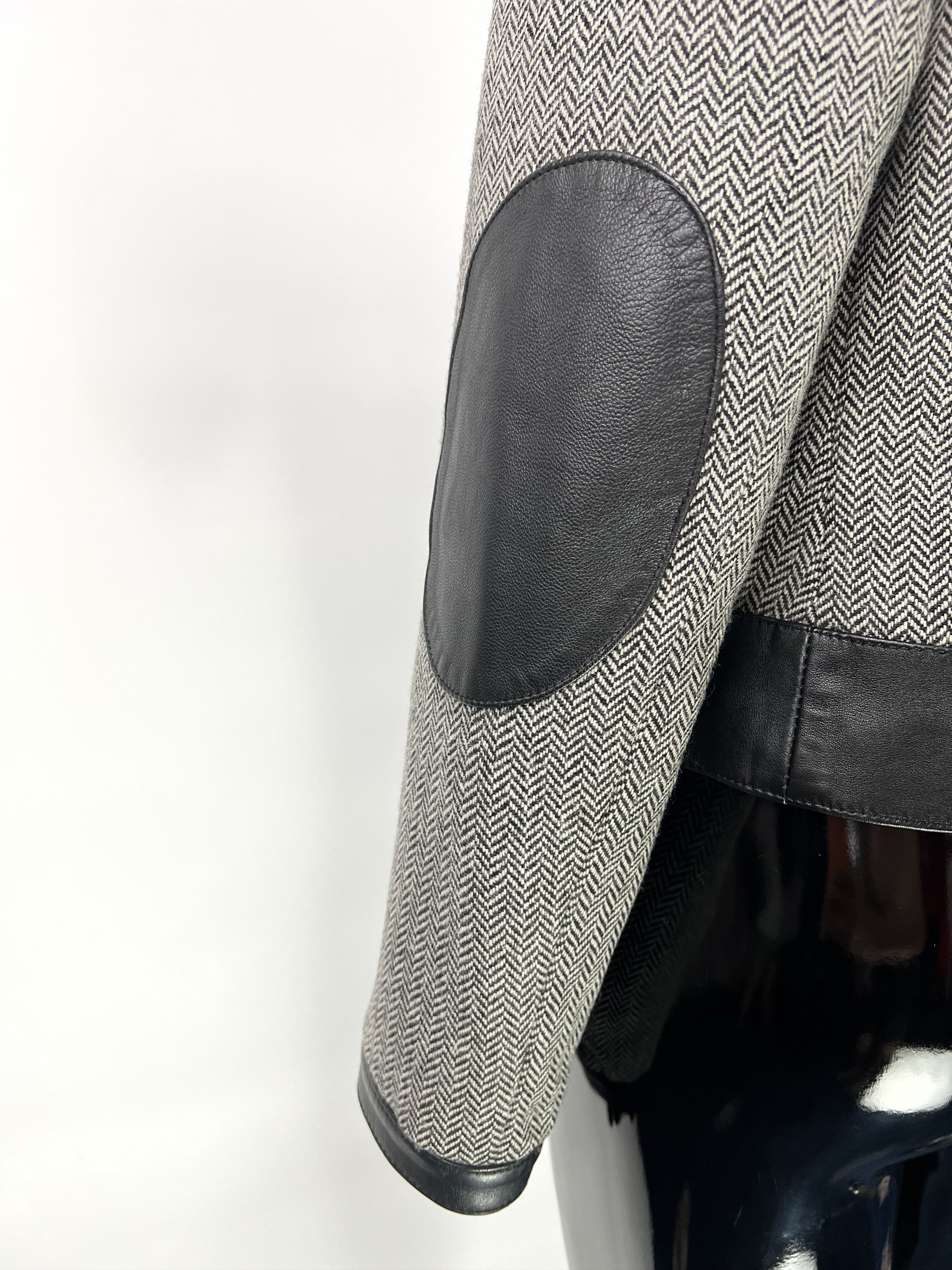 Vintage Jo No Fui Women's Wool Leather Jacket Size IT44 Size M / US 6-8 / IT 42-44 - 4 Thumbnail