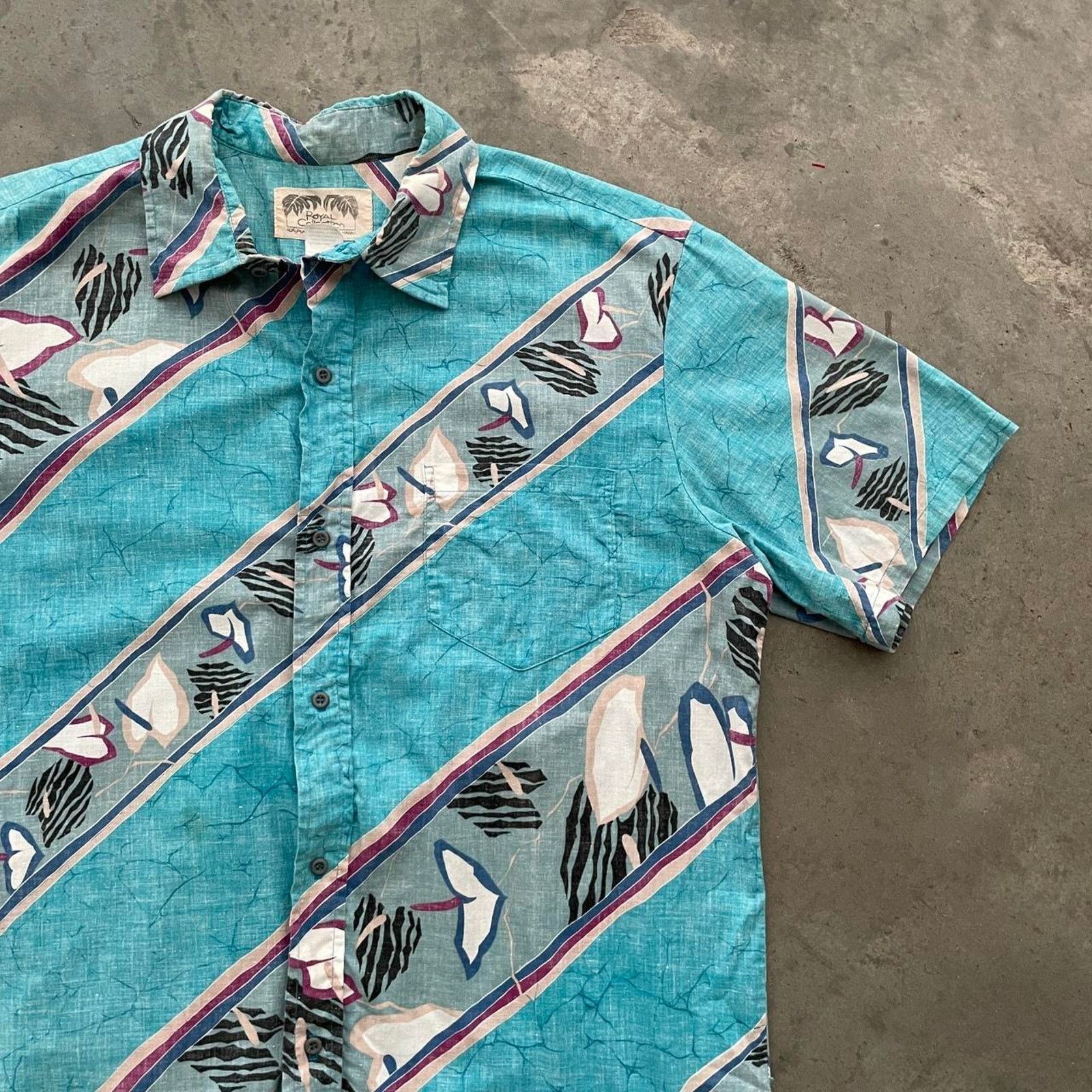 Vintage Vintage Royal Collection Light Blue Hawaiian Shirt Size US XL / EU 56 / 4 - 3 Thumbnail