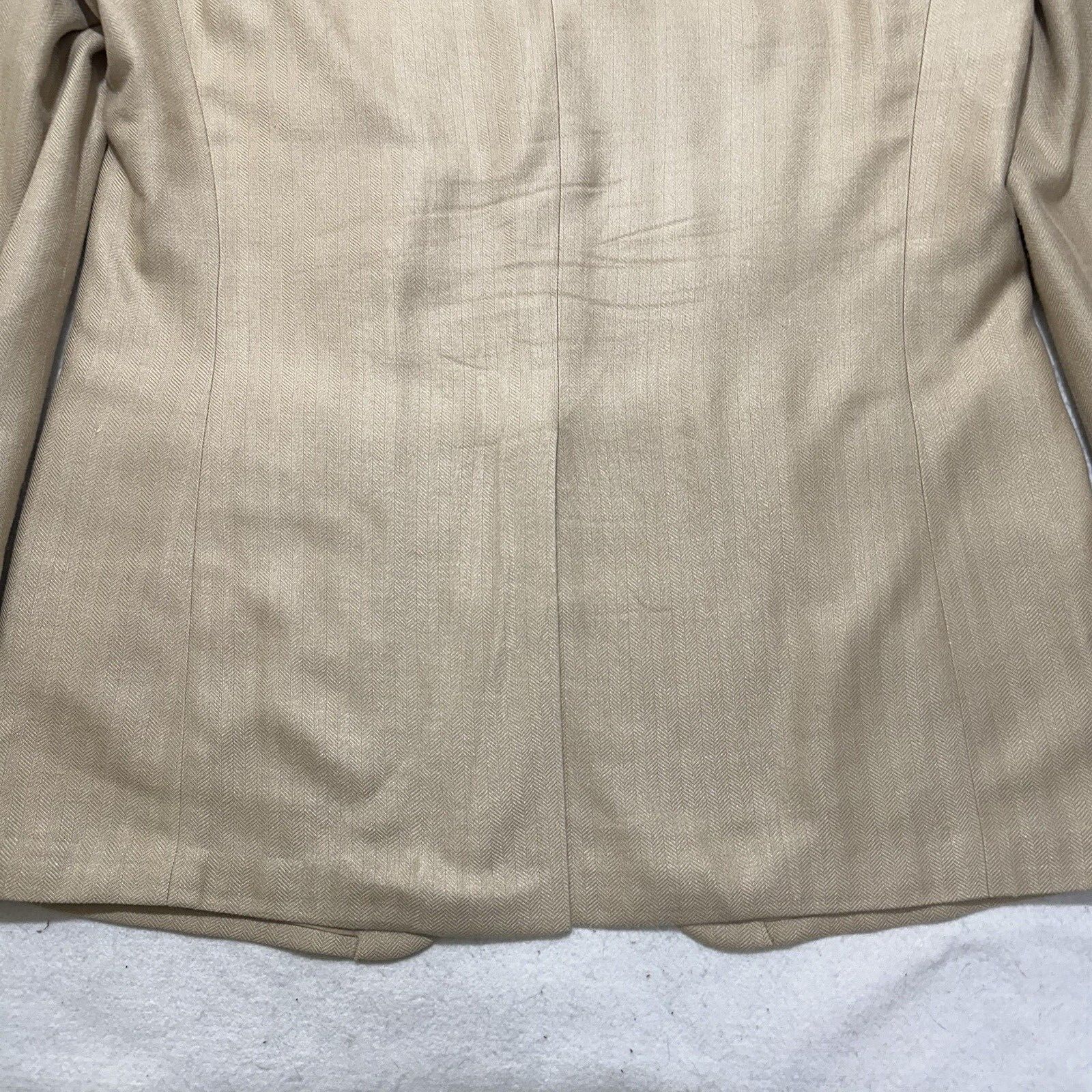 Haggar Haggar Black Label 44L Silk Beige Herringbone Suit Jacket Size 44L - 16 Thumbnail