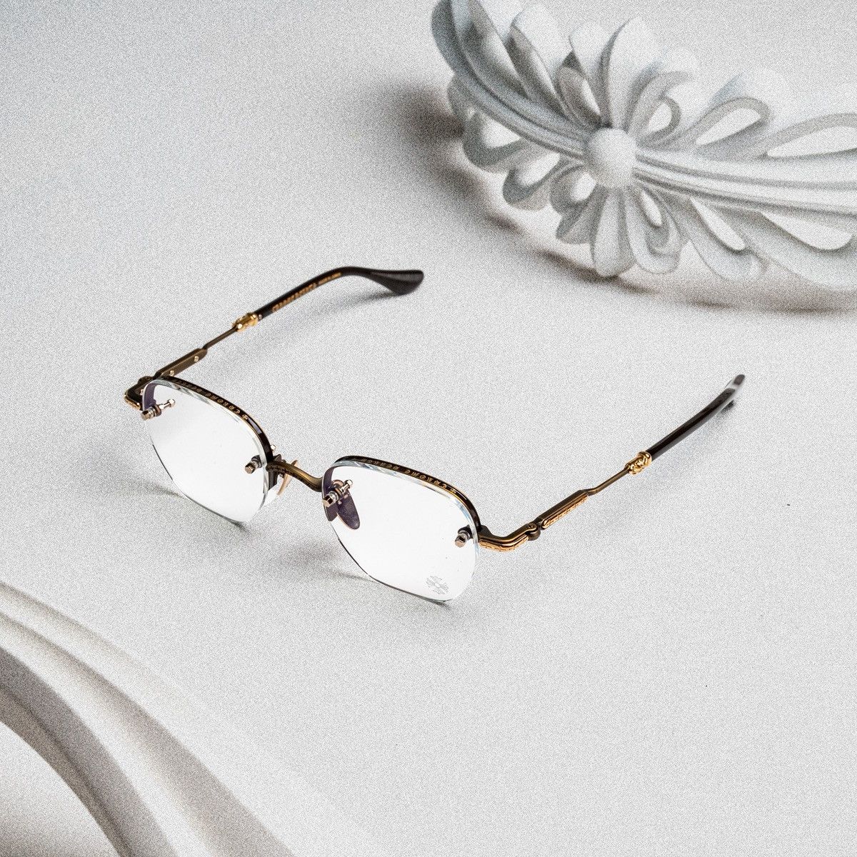 Chrome Hearts CHROME HEARTS FROSTED SAND CLASSIC BROWN GLASSES Size ONE SIZE - 2 Thumbnail
