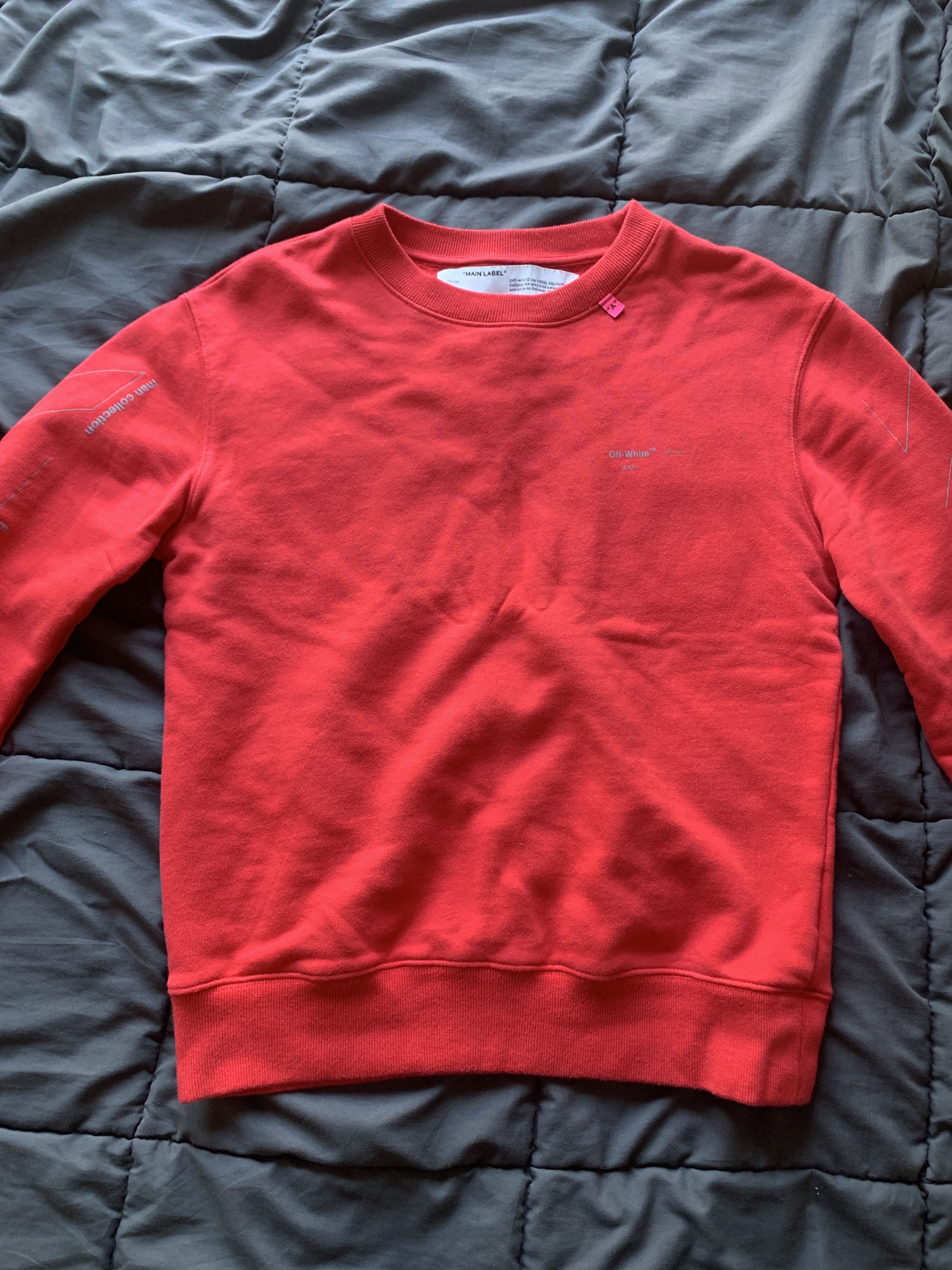 image of Off White Off-White Unfinished Arrows Sweatshirt Size Xs in Red, Men's