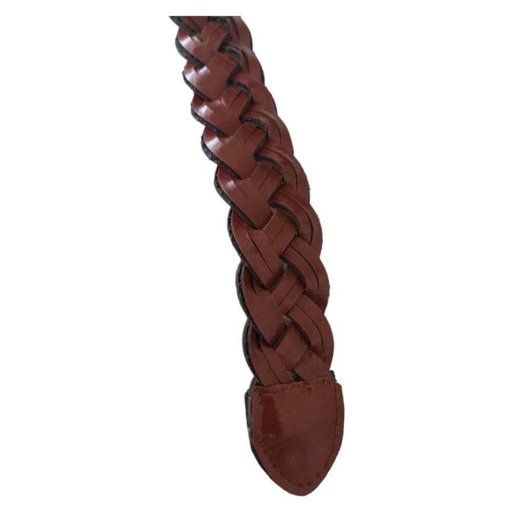 Designer Vintage Ladies Brown Braided Leather Belt Size 18/20 Size ONE SIZE - 5 Thumbnail