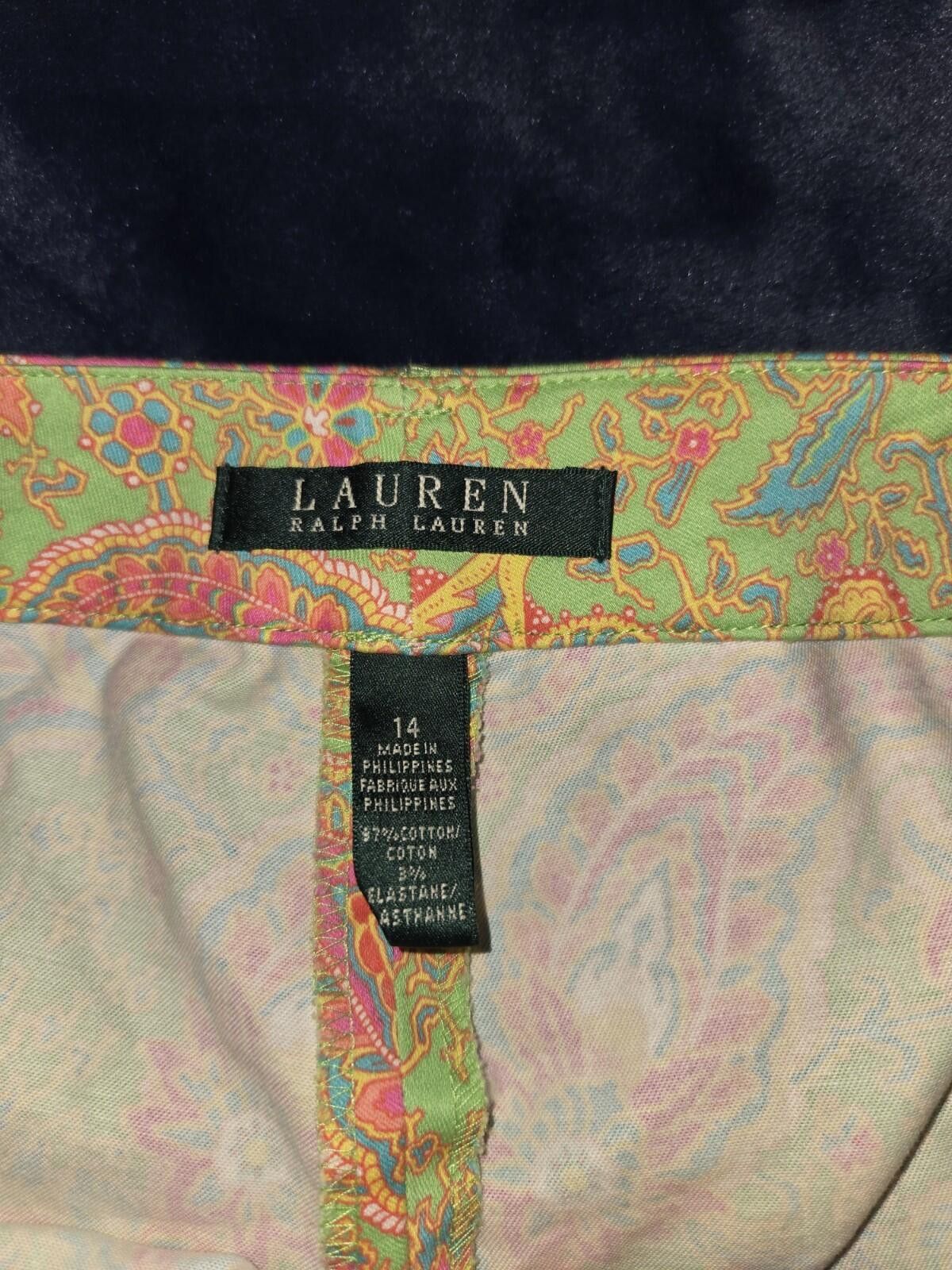 Lauren Ralph Lauren Lauren Ralph Lauren Lime Green Pink Paisley Chino Pants 14 Size 36" / US 14 / IT 50 - 4 Thumbnail