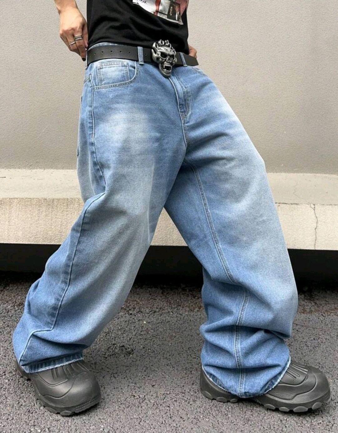 Japanese Brand × Jean Solid Color Simple Style Baggy Jeans Daily Size US 30 / EU 46 - 3 Thumbnail