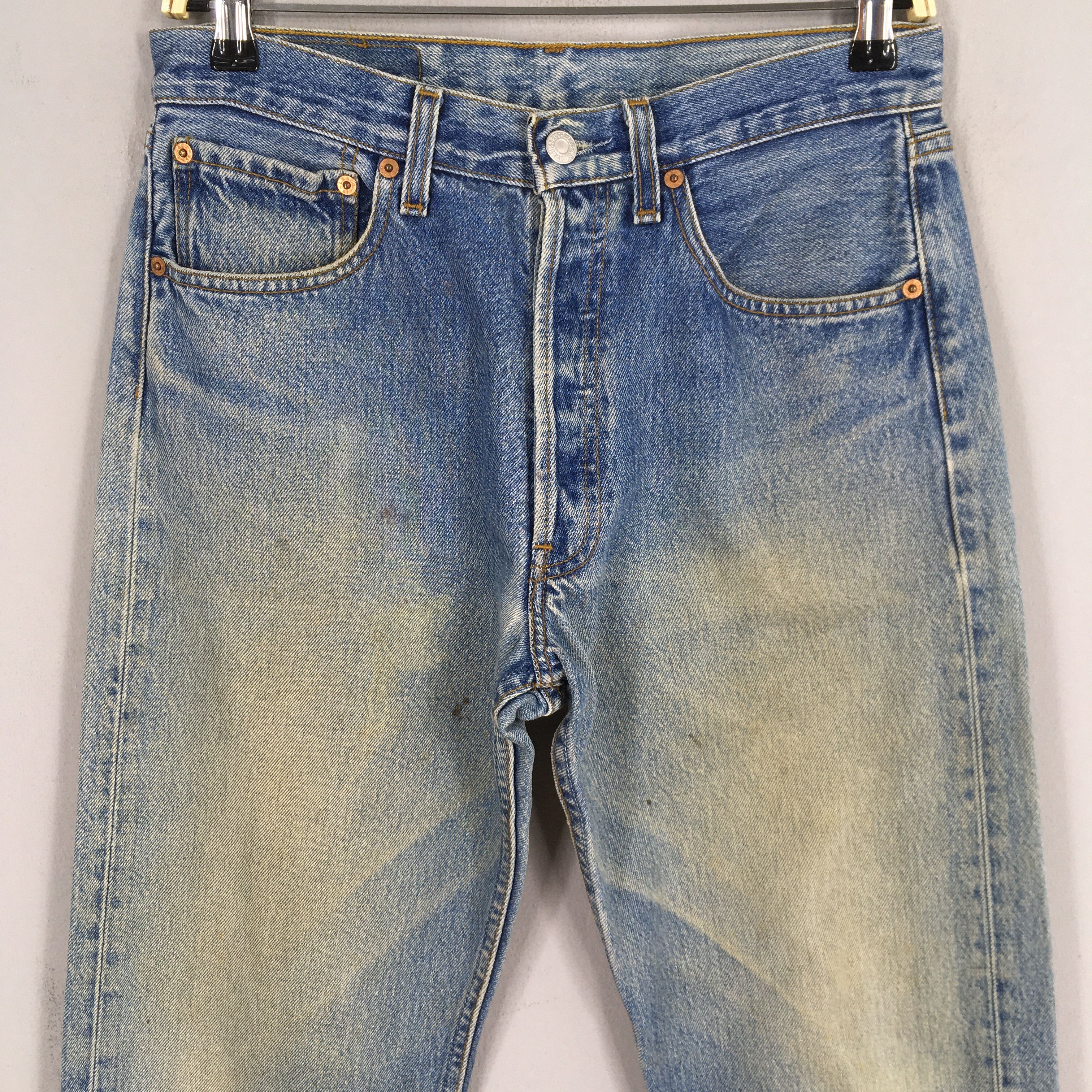 Levi's Size 29x32 Vintage 90s Levi's 501 Faded Blue Jeans S965 Size US 29 - 2 Thumbnail