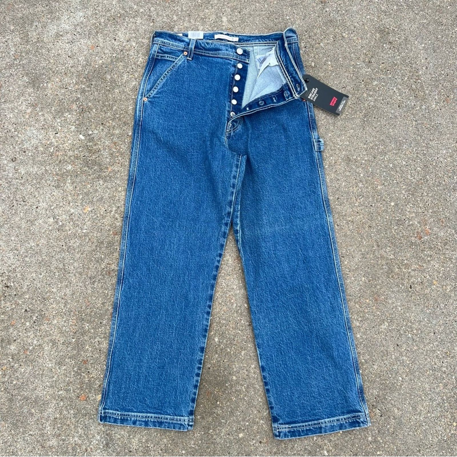 Levi's Levi’s Rib Cage Straight Ankle Jeans Utility Carpenter NWT Size 31" - 3 Thumbnail
