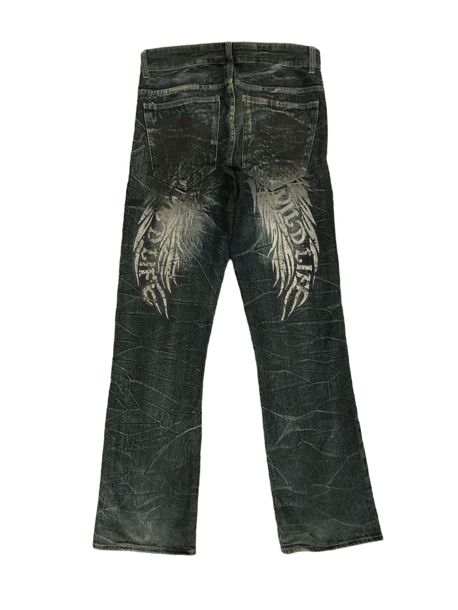 Pre-owned Hysteric Glamour X If Six Was Nine Wild Life Clawmark Printed Wings Denim Pant Ifsixwasnine Y2k (size 32) In Multicolor