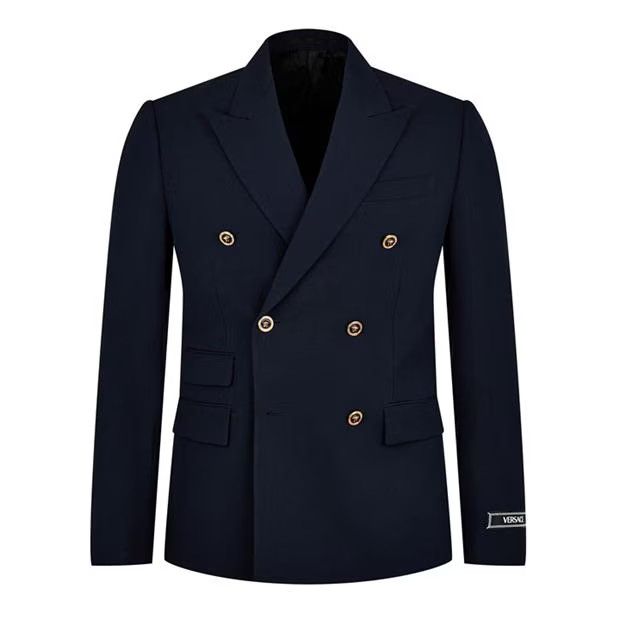 Versace o1g2r1mq0824 Logo Plaque Blazers in Navy Blue Size US L / EU 52-54 / 3 - 1 Thumbnail