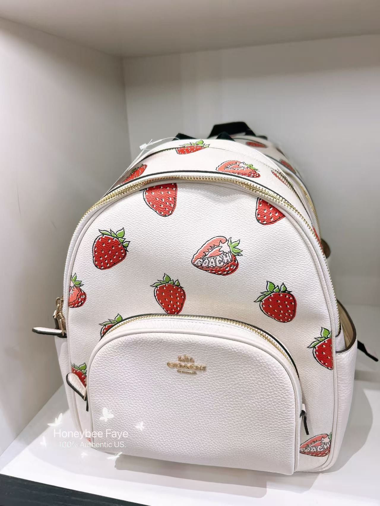 Coach Court Backpack With Strawberry Print CAS94 Size ONE SIZE - 3 Thumbnail