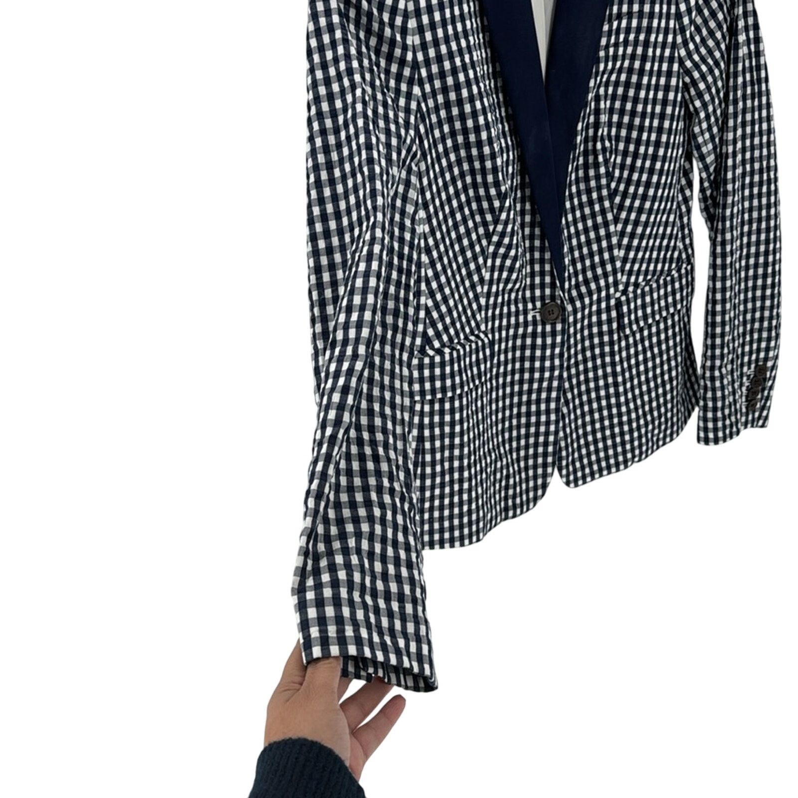 J.Crew J.Crew Gingham blue white Blazer nautical preppy size 2 Size XS / US 0-2 / IT 36-38 - 3 Thumbnail