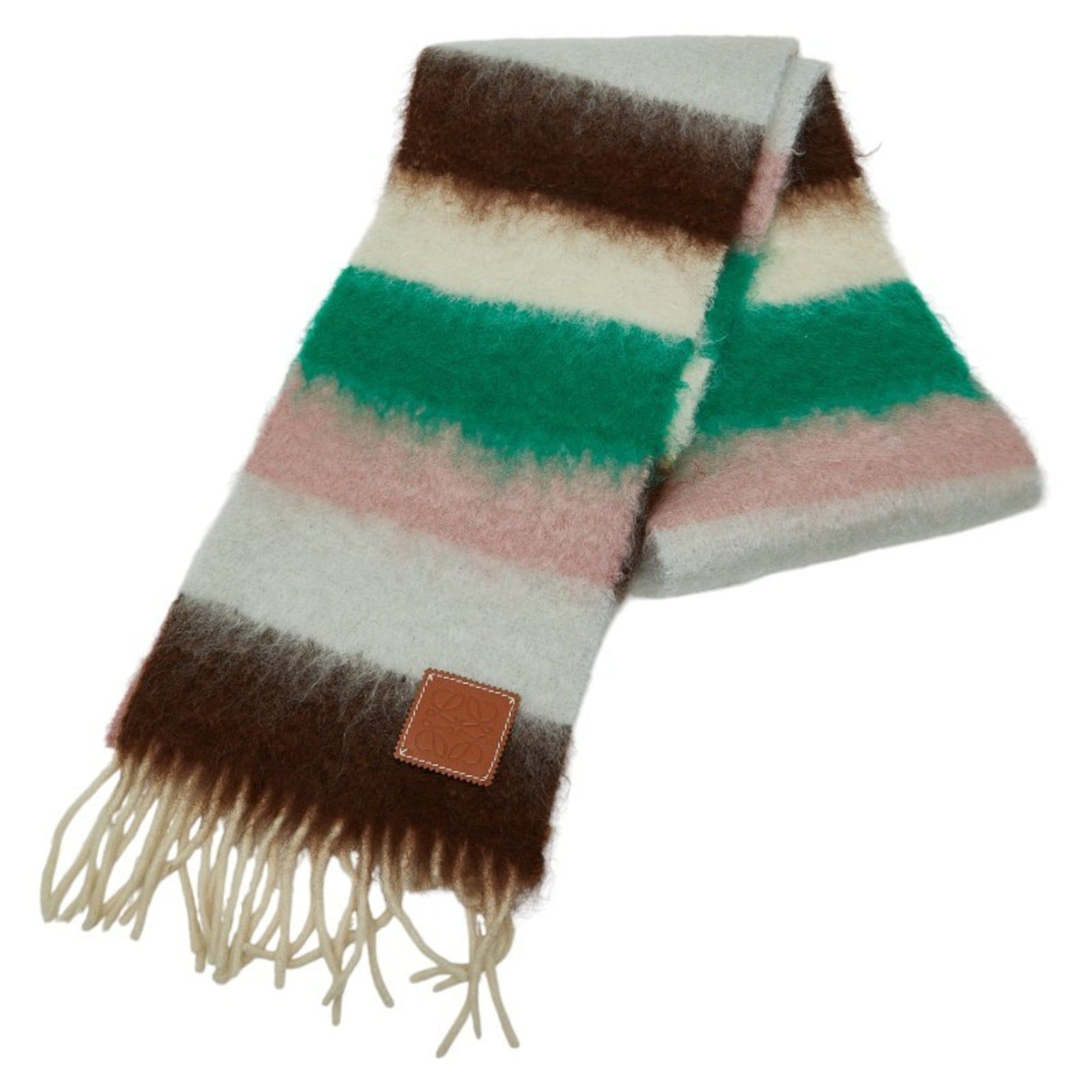 Loewe LOEWE Anagram Stripe Scarf/Muffler in Multicolor Mohair, Wool, and Nylon for Women Size ONE SIZE - 1 Thumbnail