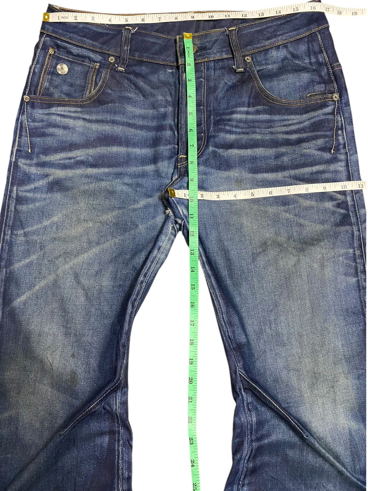 G-Star Vintage Japanese Brands Raw Twist Leg Distressed Slim Jeans Size US 33 - 13 Thumbnail