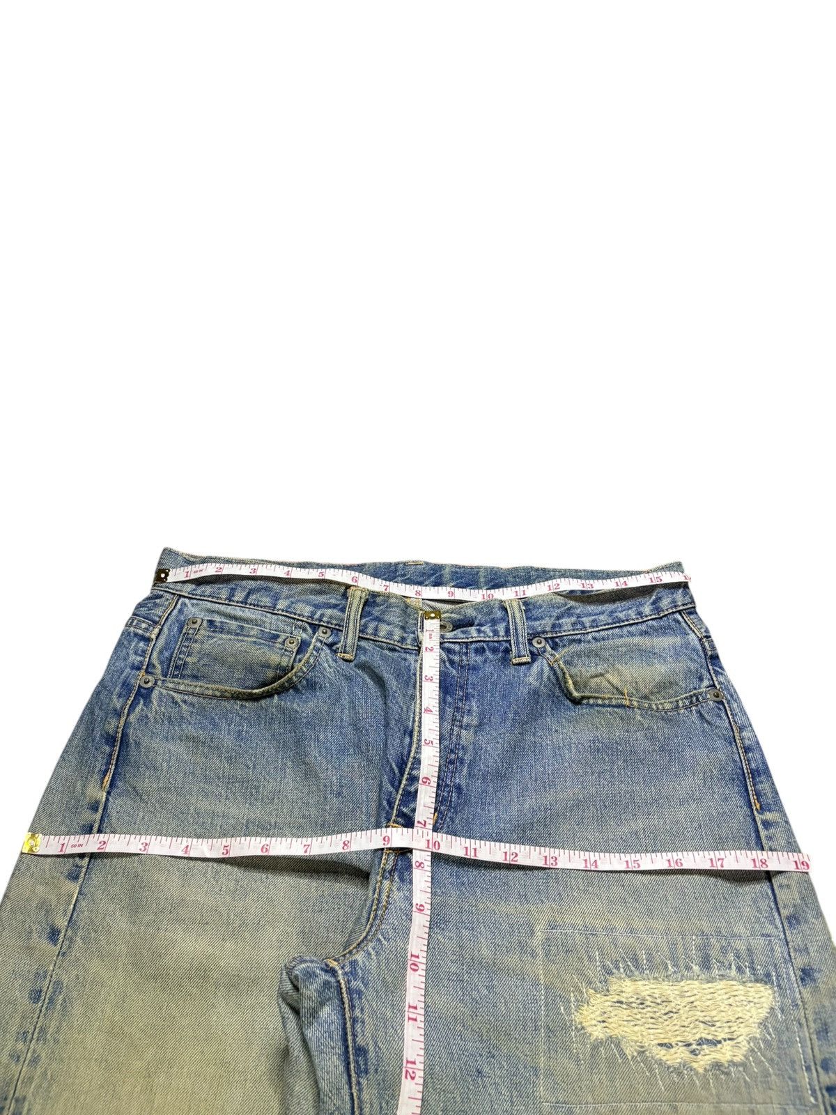 WHIZ LIMITED Vintage Japanese Brand Selvedge Mud Wash Distress Baggy Jean Size US 32 / EU 48 - 13 Thumbnail