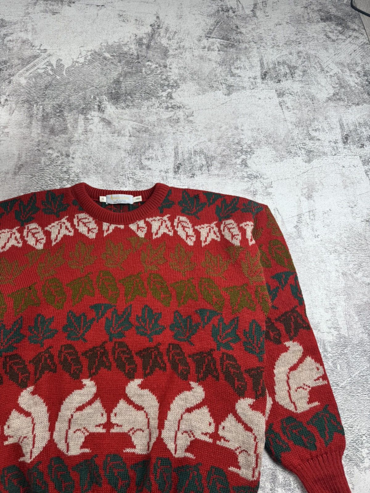 Aquascutum Aquascutum 100% Wool Leaves Vintage Men’s Squirrels Large Knit Sweater Pullover Size US M / EU 48-50 / 2 - 6 Thumbnail