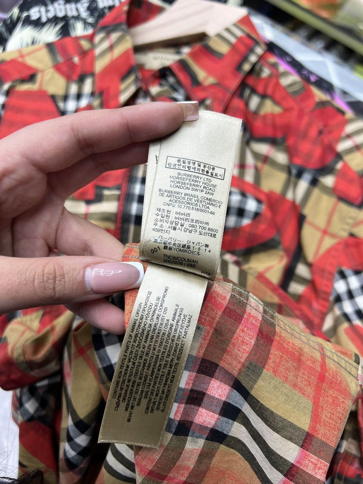 Burberry Burberry Red Check Graffiti Button Up Size US L / EU 52-54 / 3 - 11 Thumbnail
