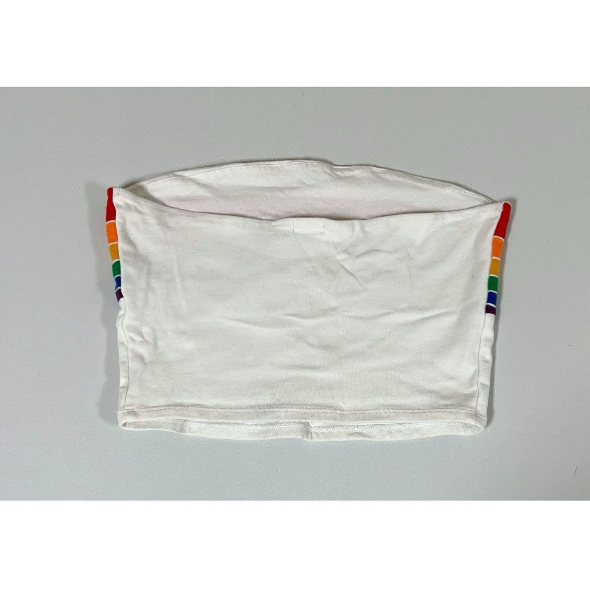 Garage Garage White Rainbow Striped Tube Top Shirt Blouse Size S 🌈✨ Size S / US 4 / IT 40 - 4 Thumbnail