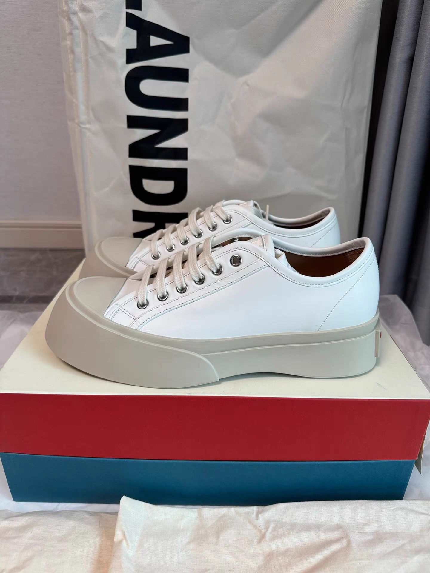 Marni Marni Pablo New White Lace-up Platform Sneakers K6 Size US 9 / IT 39 - 3 Thumbnail