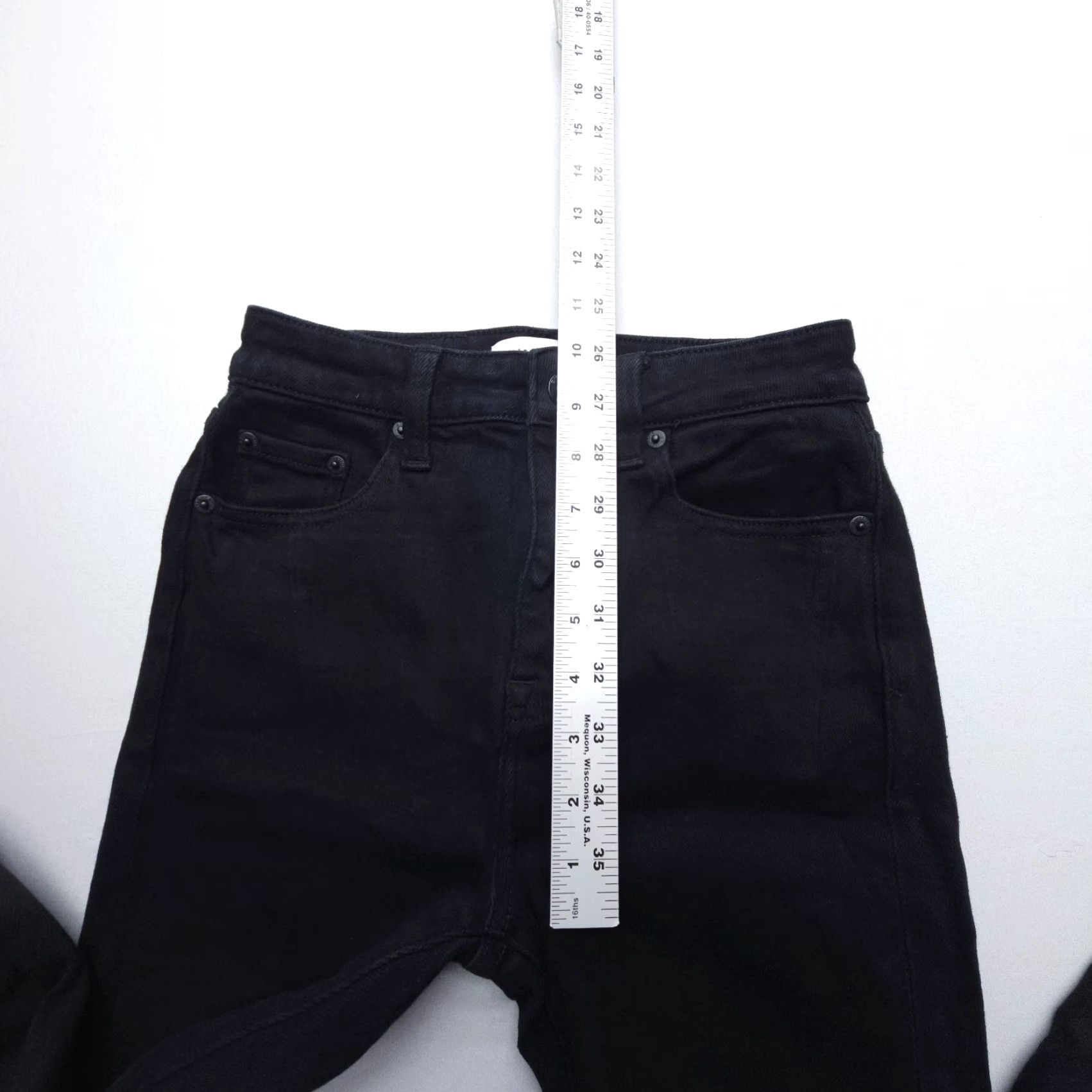 Pistola PISTOLA Teagan High Rise Jeans Size 24 Black 5-Pocket Design Straight Denim | High Rise Slit Hem Women’s Jeans Size 42" / US 20 - 6 Thumbnail